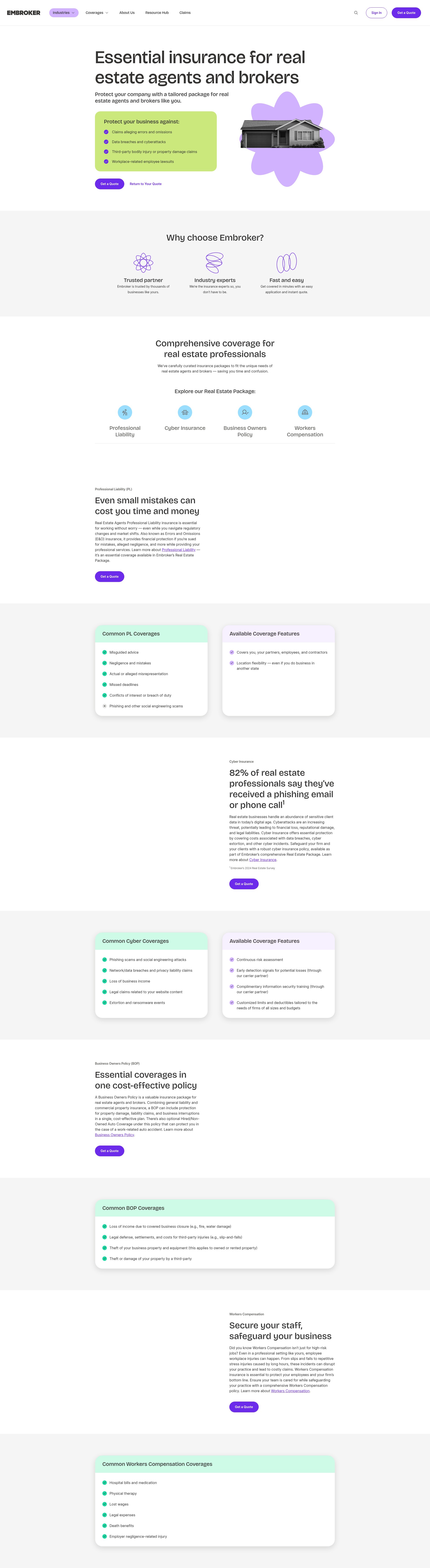 Screenshot of embroker.com
