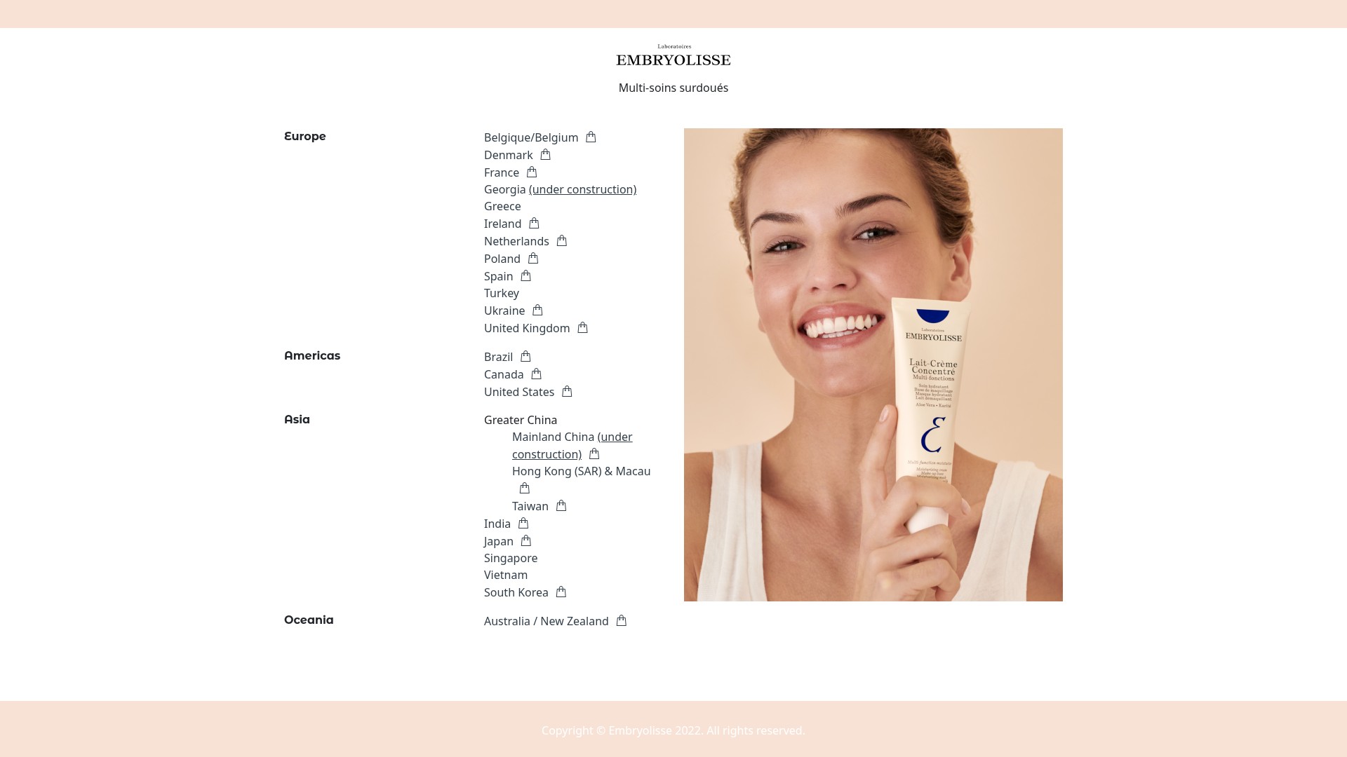 Screenshot of embryolisse.com