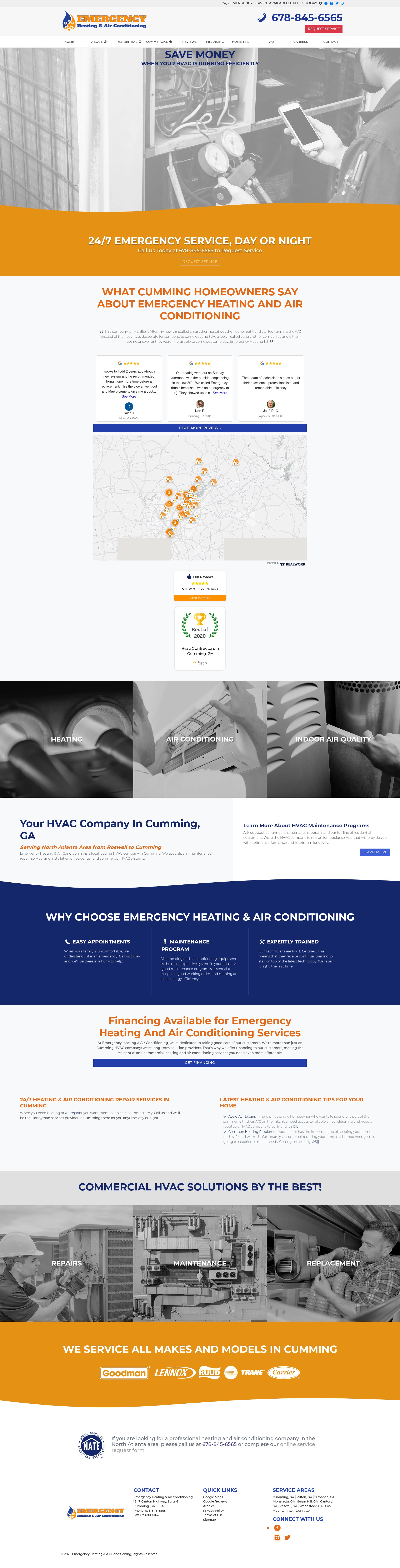 Screenshot of emergencyhvac.org