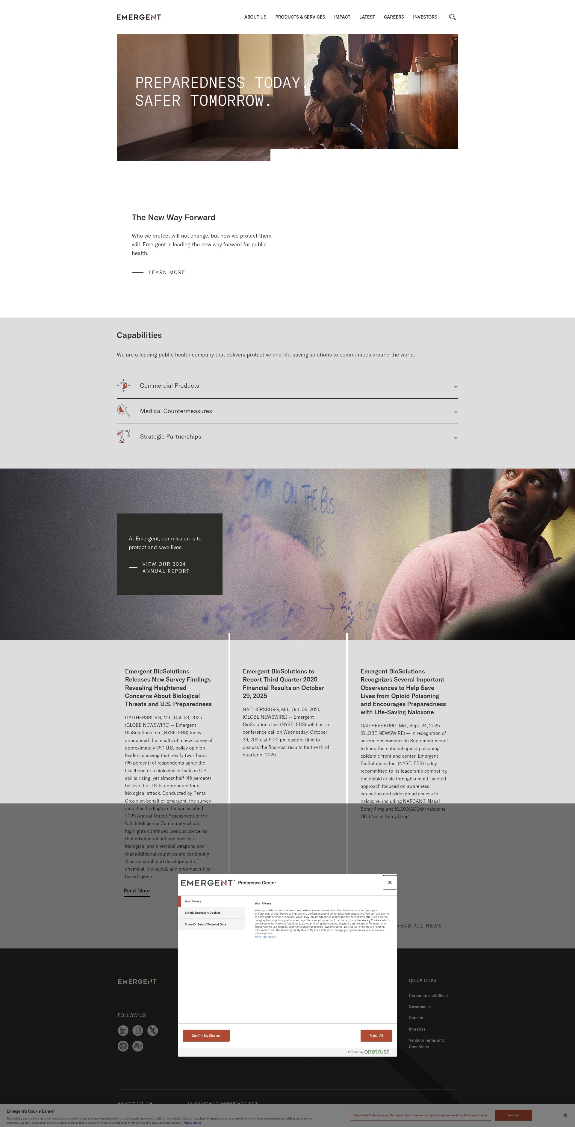 Screenshot of emergentbiosolutions.com
