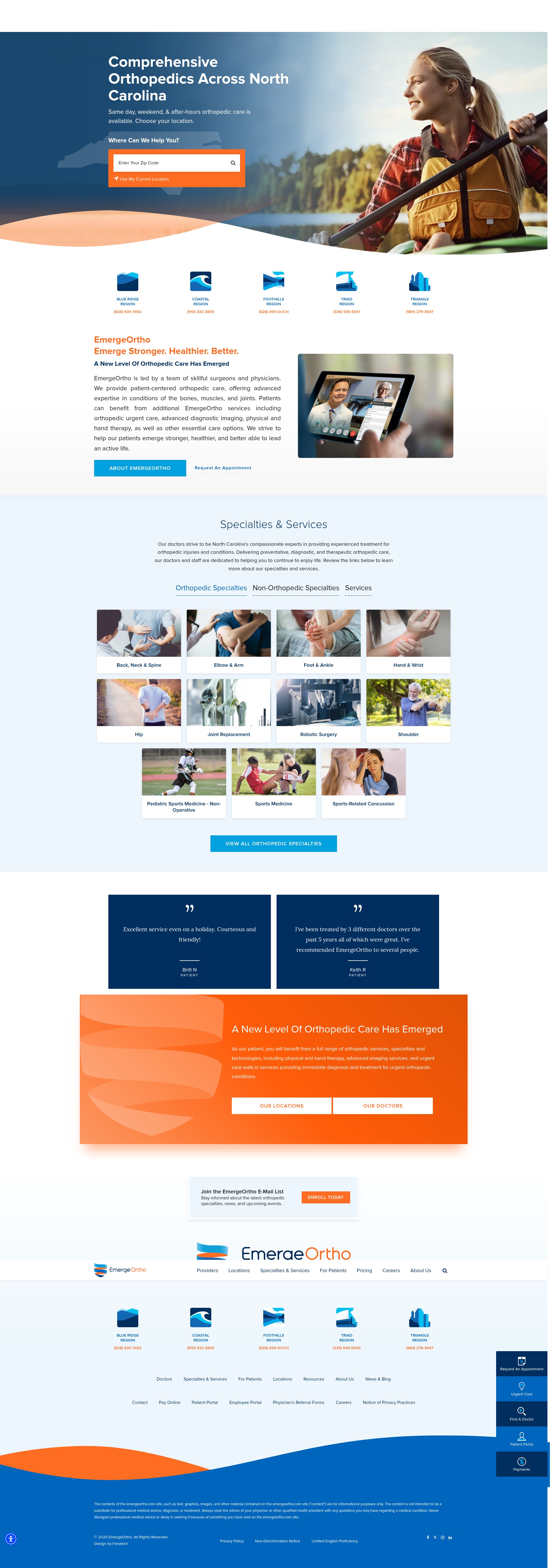Screenshot of emergeortho.com