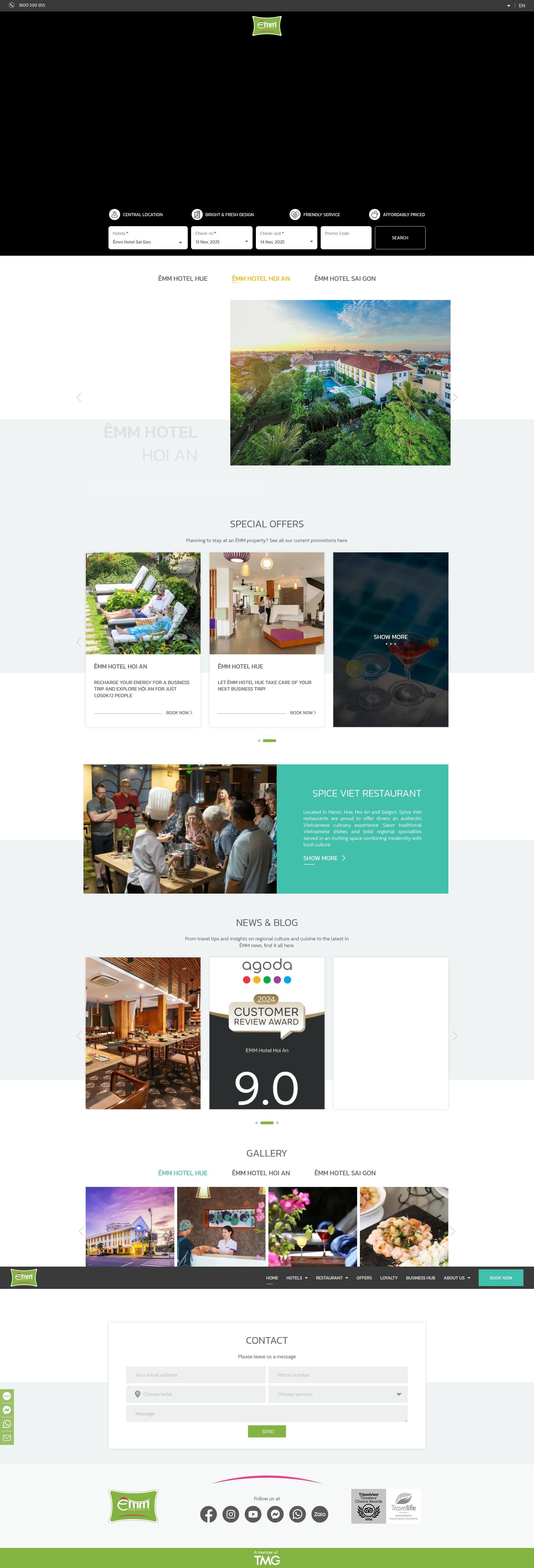 Screenshot of emmhotels.com