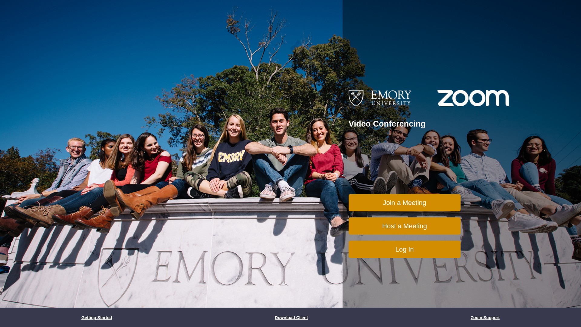 Screenshot of emory.zoom.us