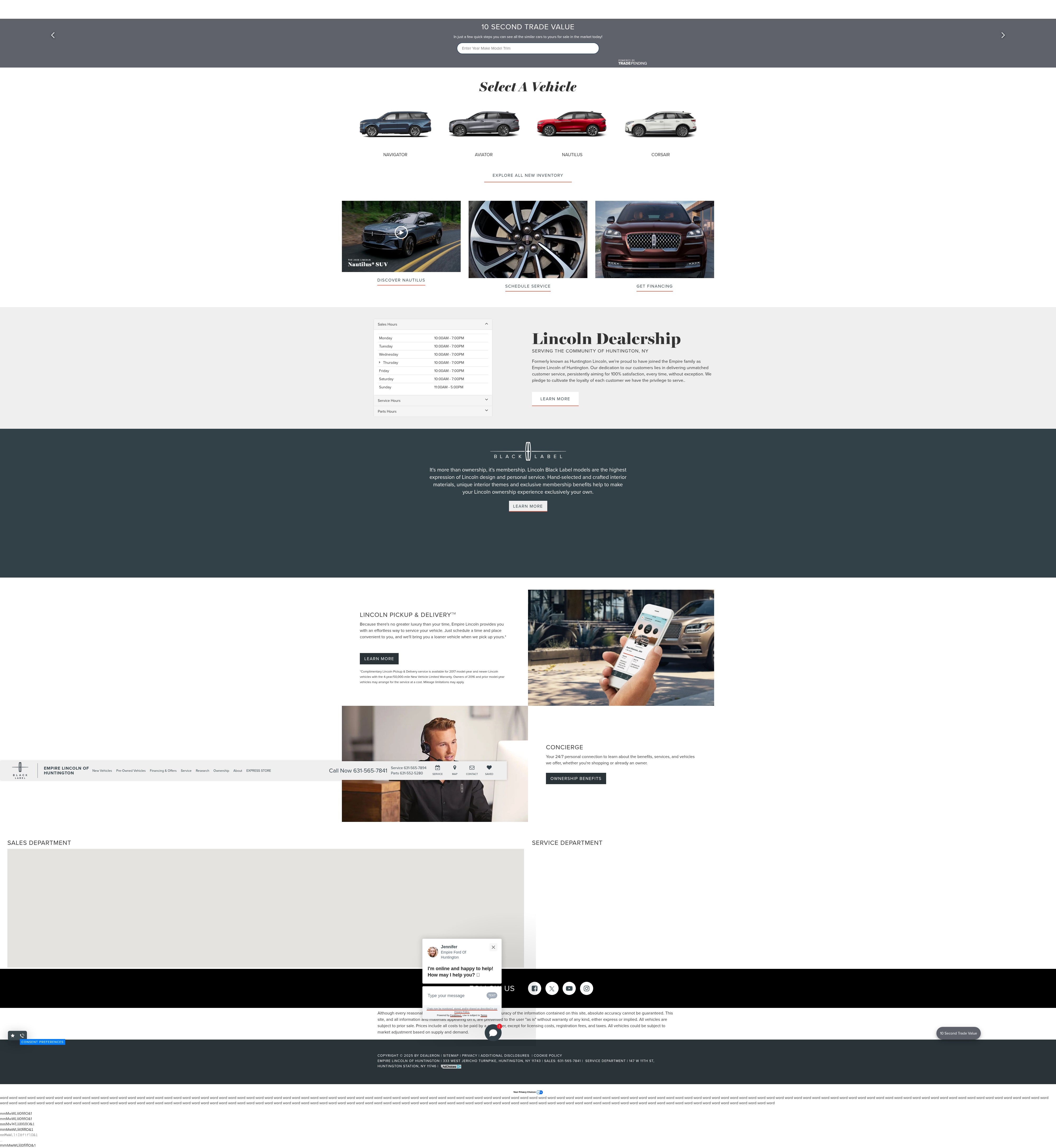 Screenshot of empirelincolnofhuntington.com