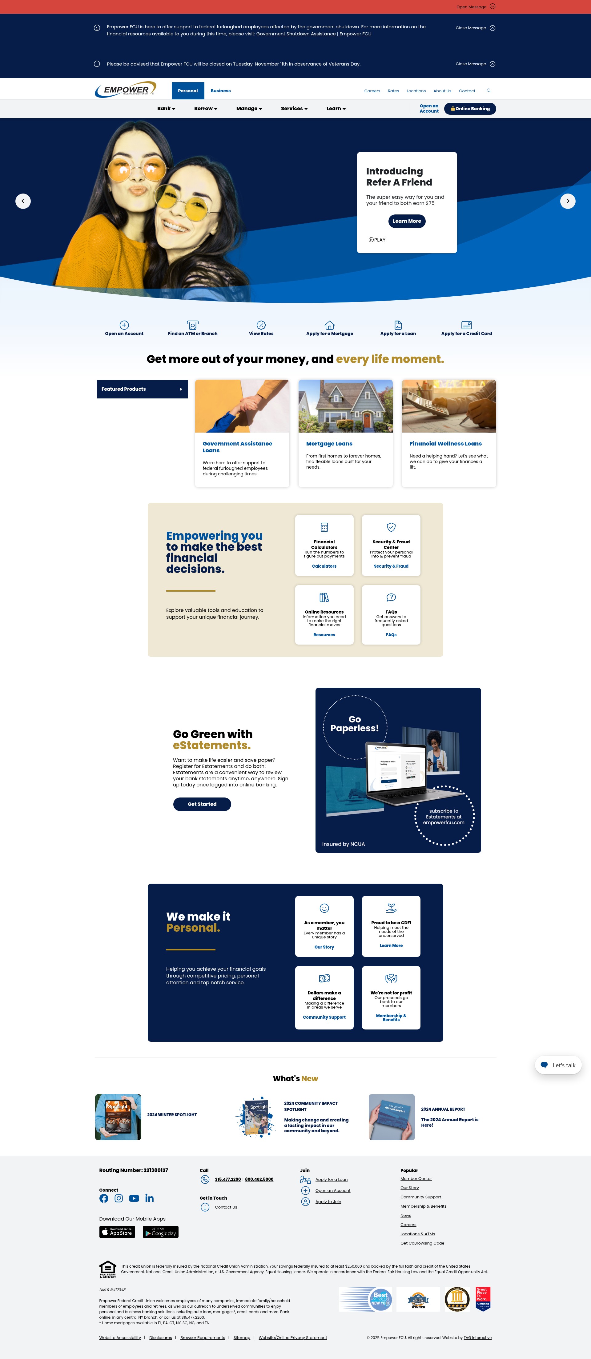 Screenshot of empowerfcu.com