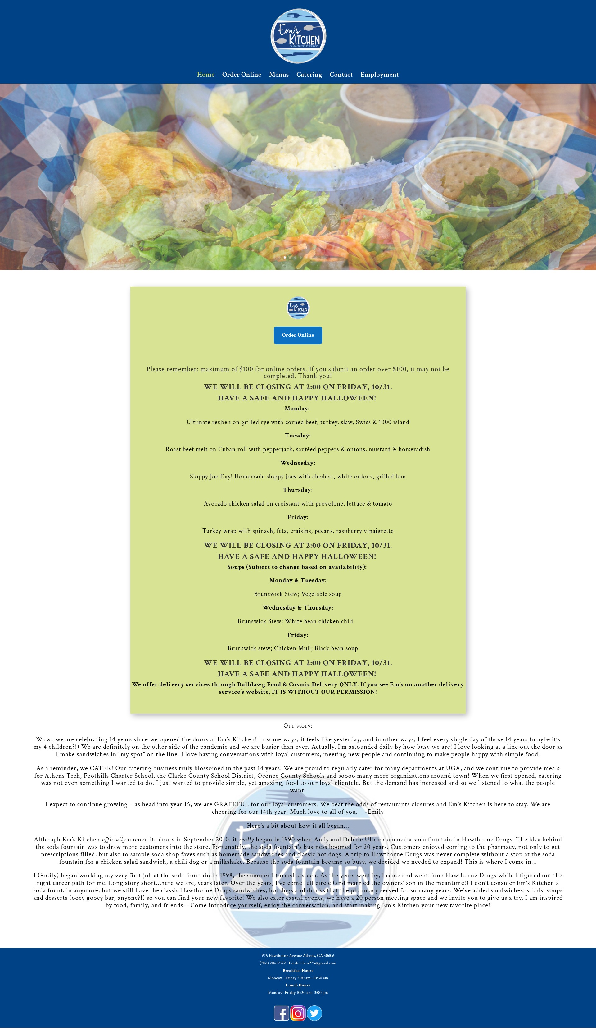 Screenshot of emskitchenathawthorne.com