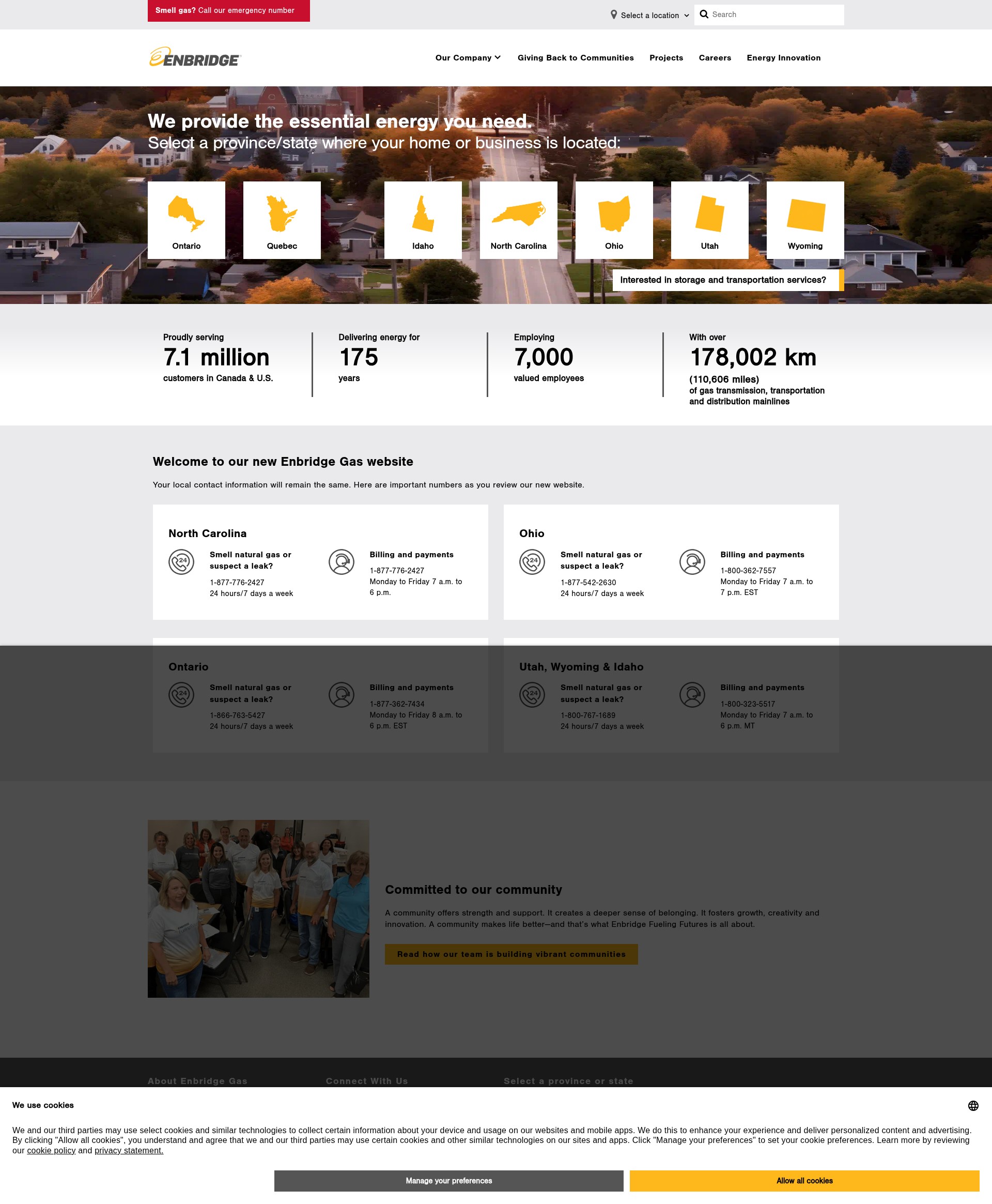 Screenshot of enbridgegas.com