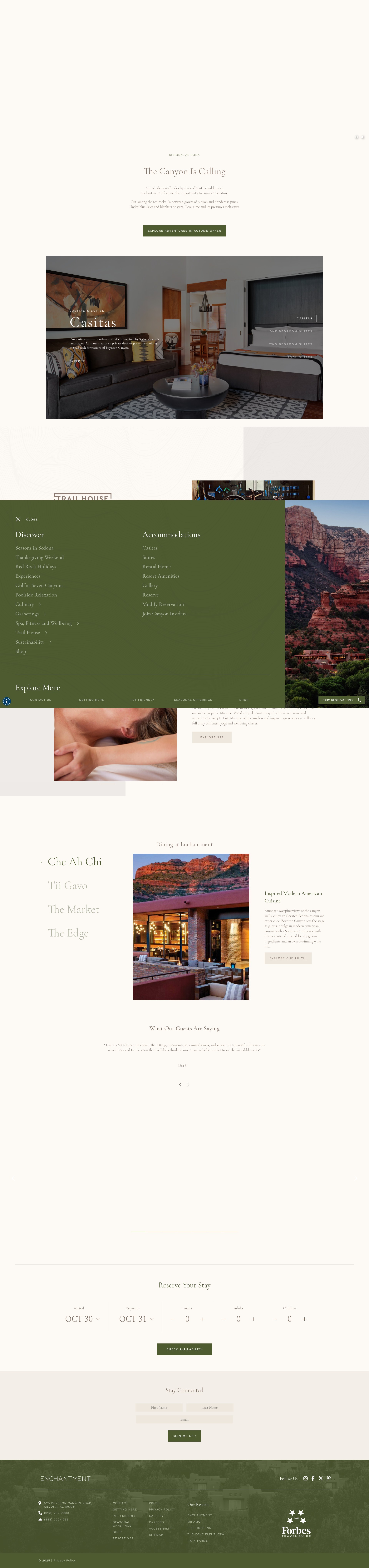 Screenshot of enchantmentresort.com