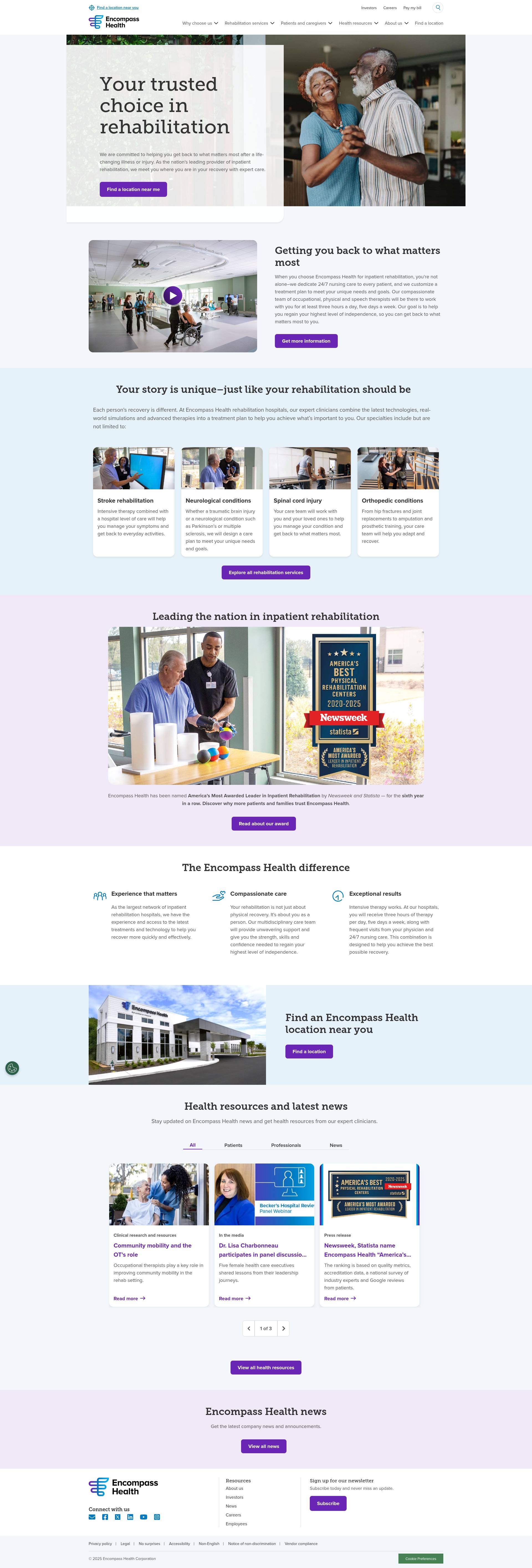 Screenshot of encompasshealth.com