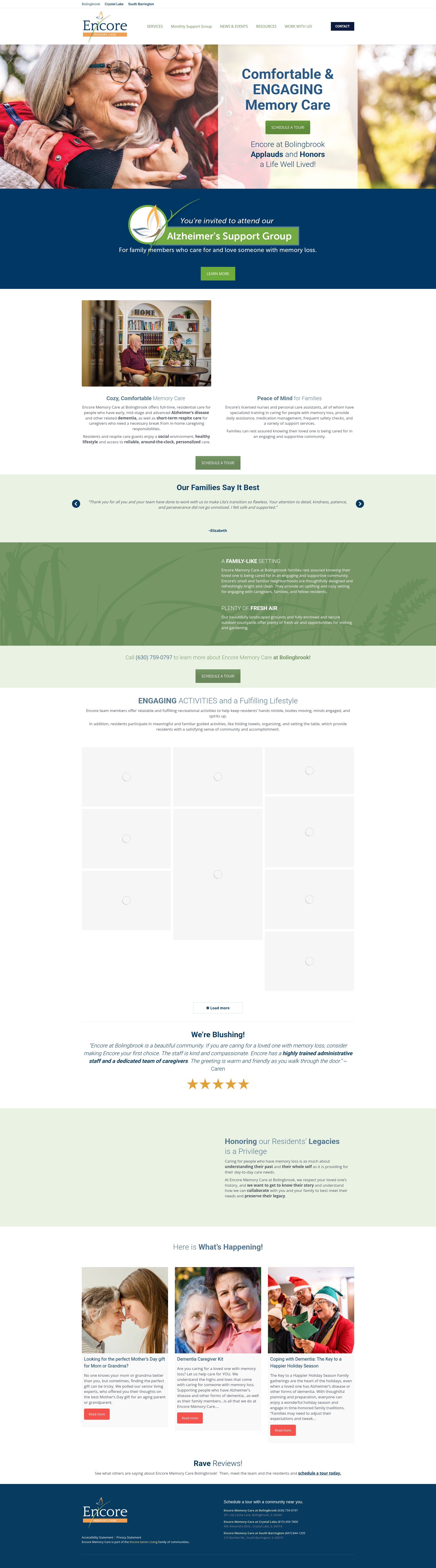Screenshot of encore-memorycare.com