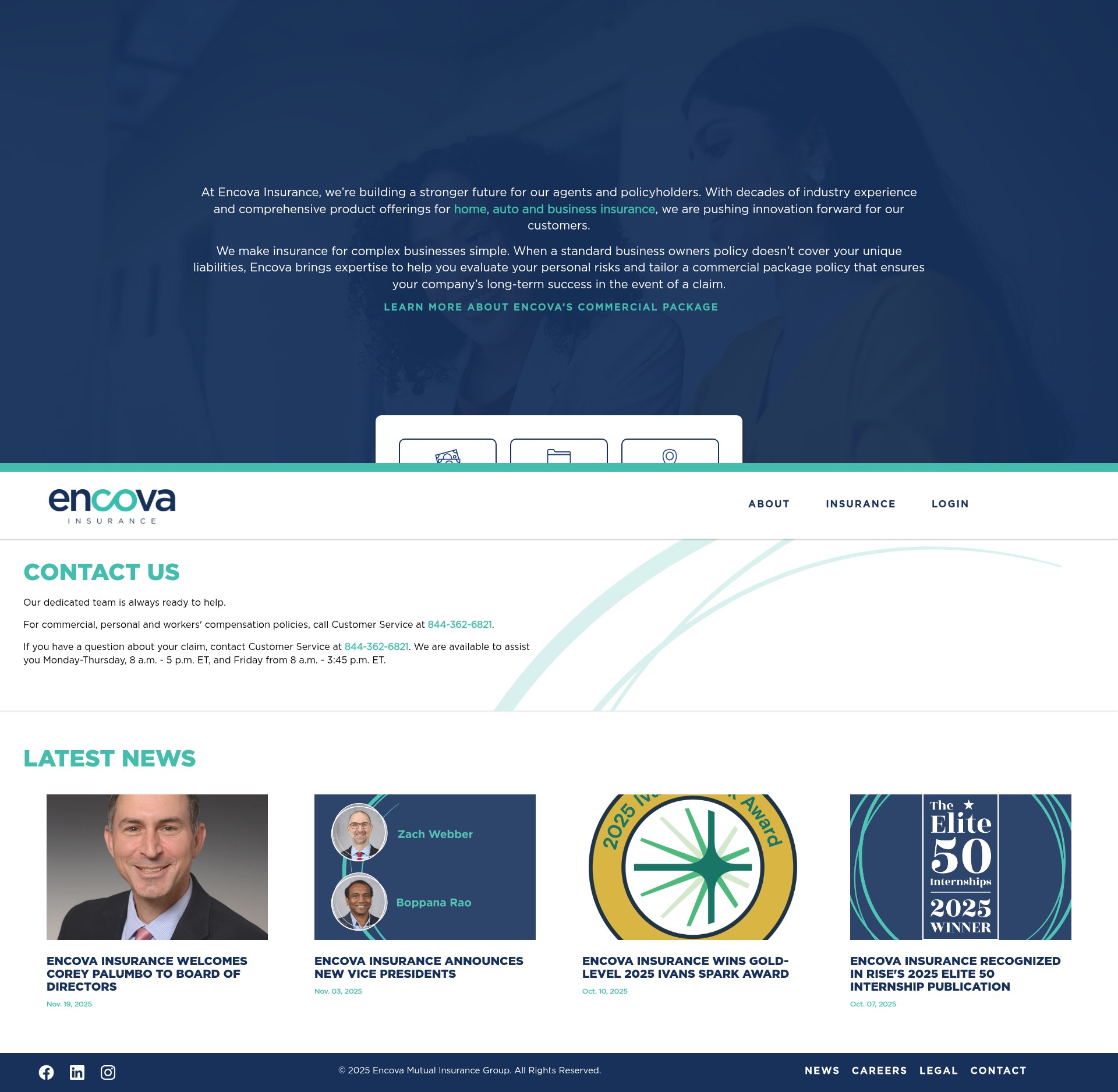 Screenshot of encova.com