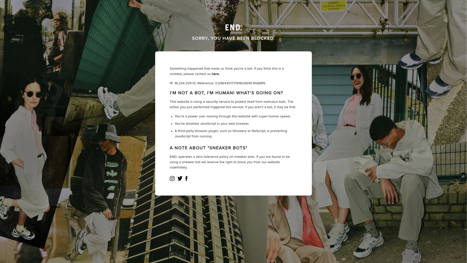Screenshot of endclothing.com