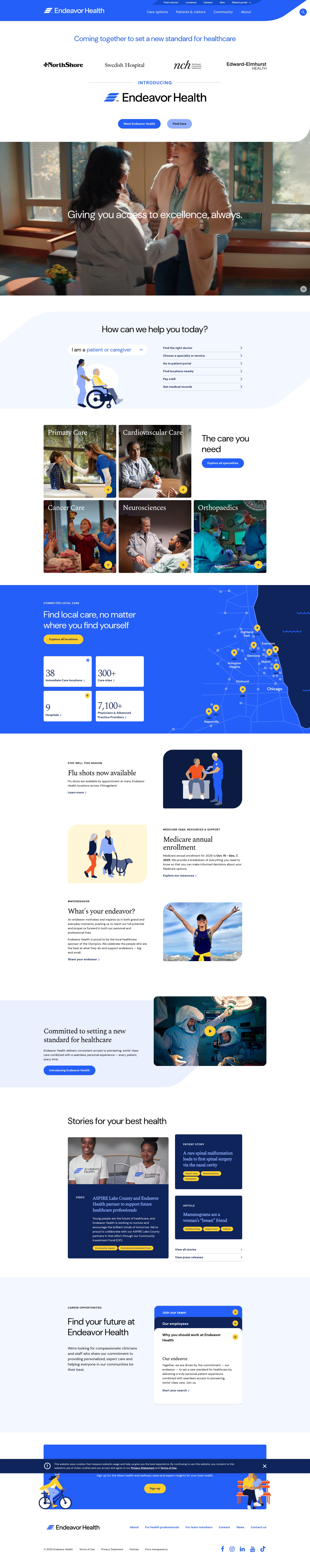 Screenshot of endeavorhealth.org