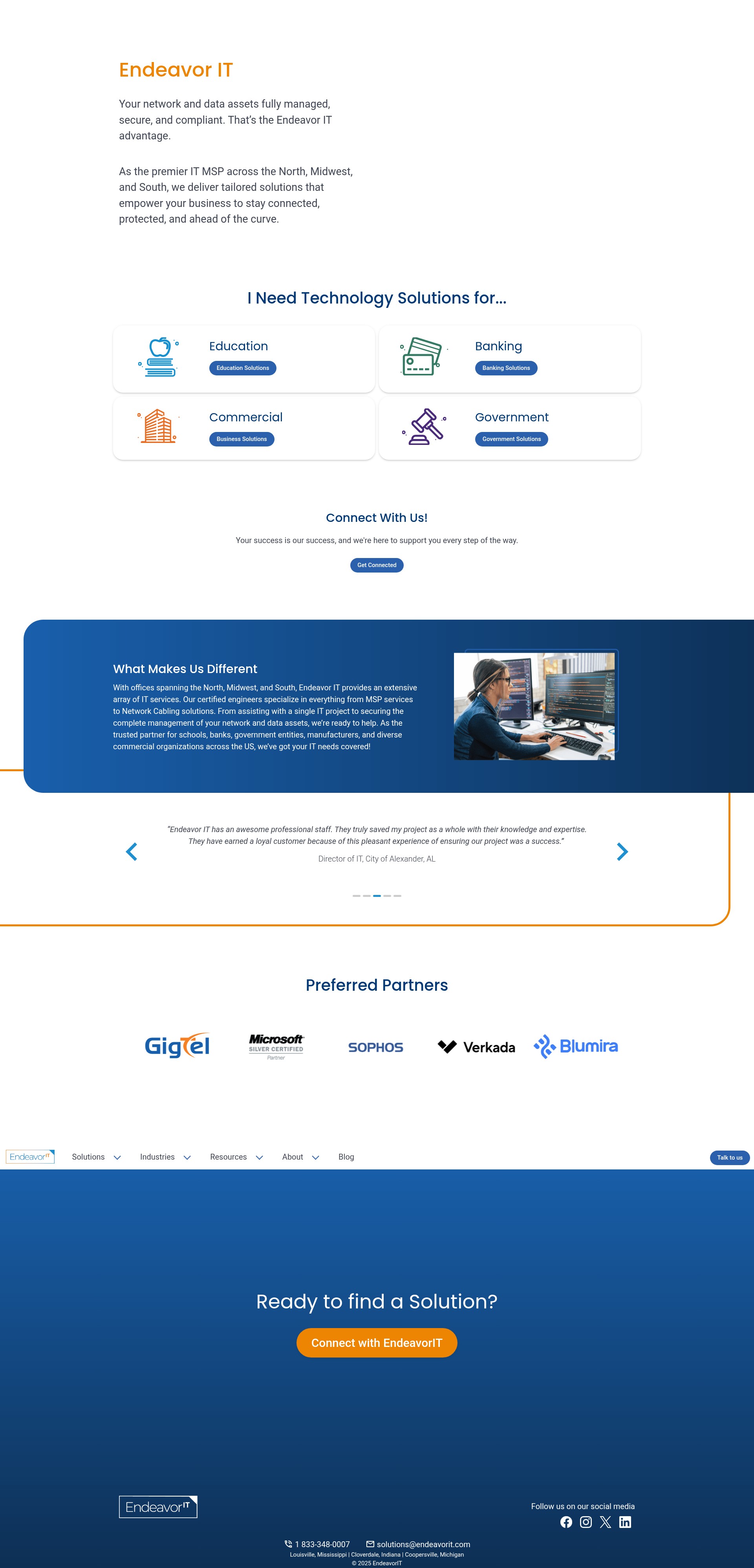 Screenshot of endeavorit.com