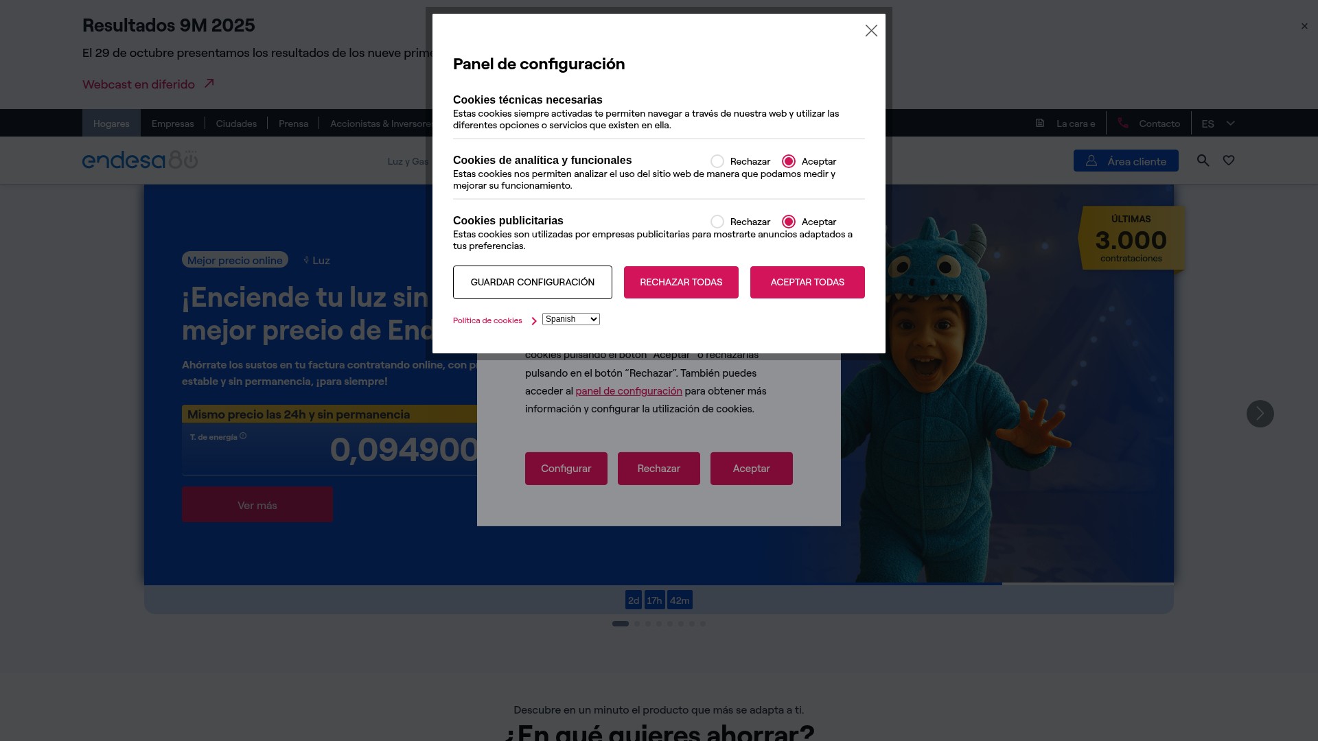 Screenshot of endesa.com