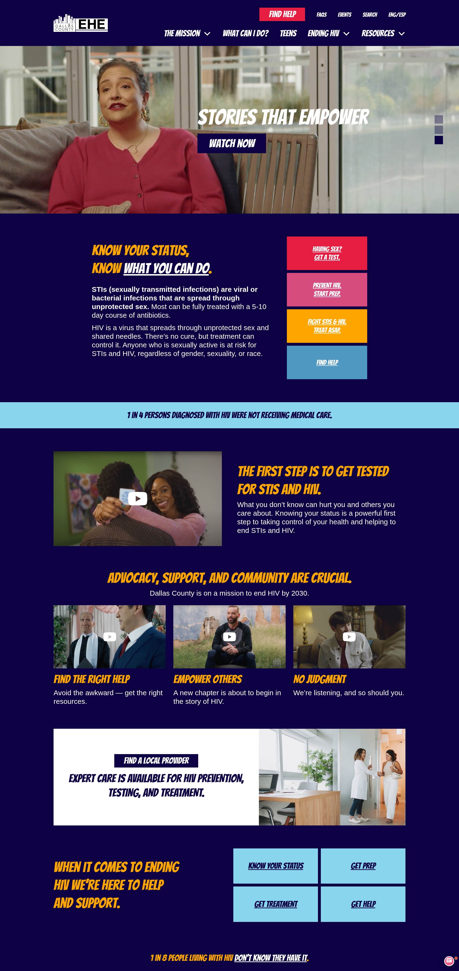 Screenshot of endhivdallascounty.org
