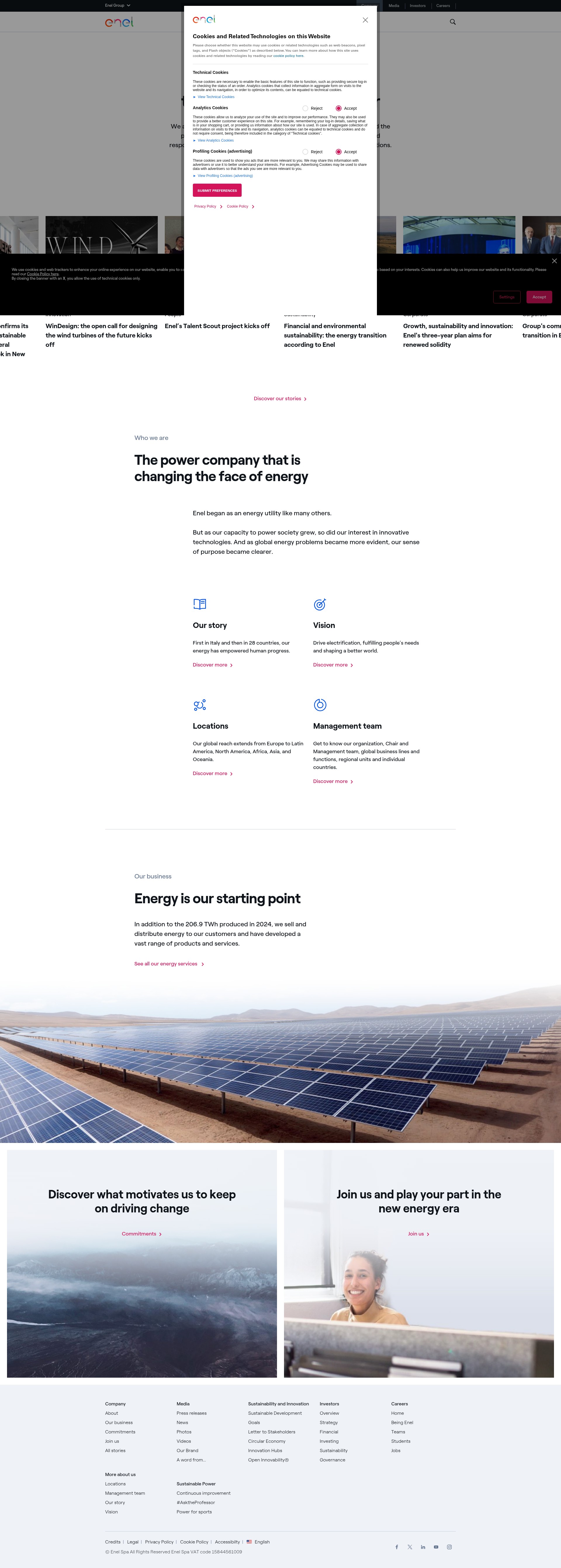 Screenshot of enel.com