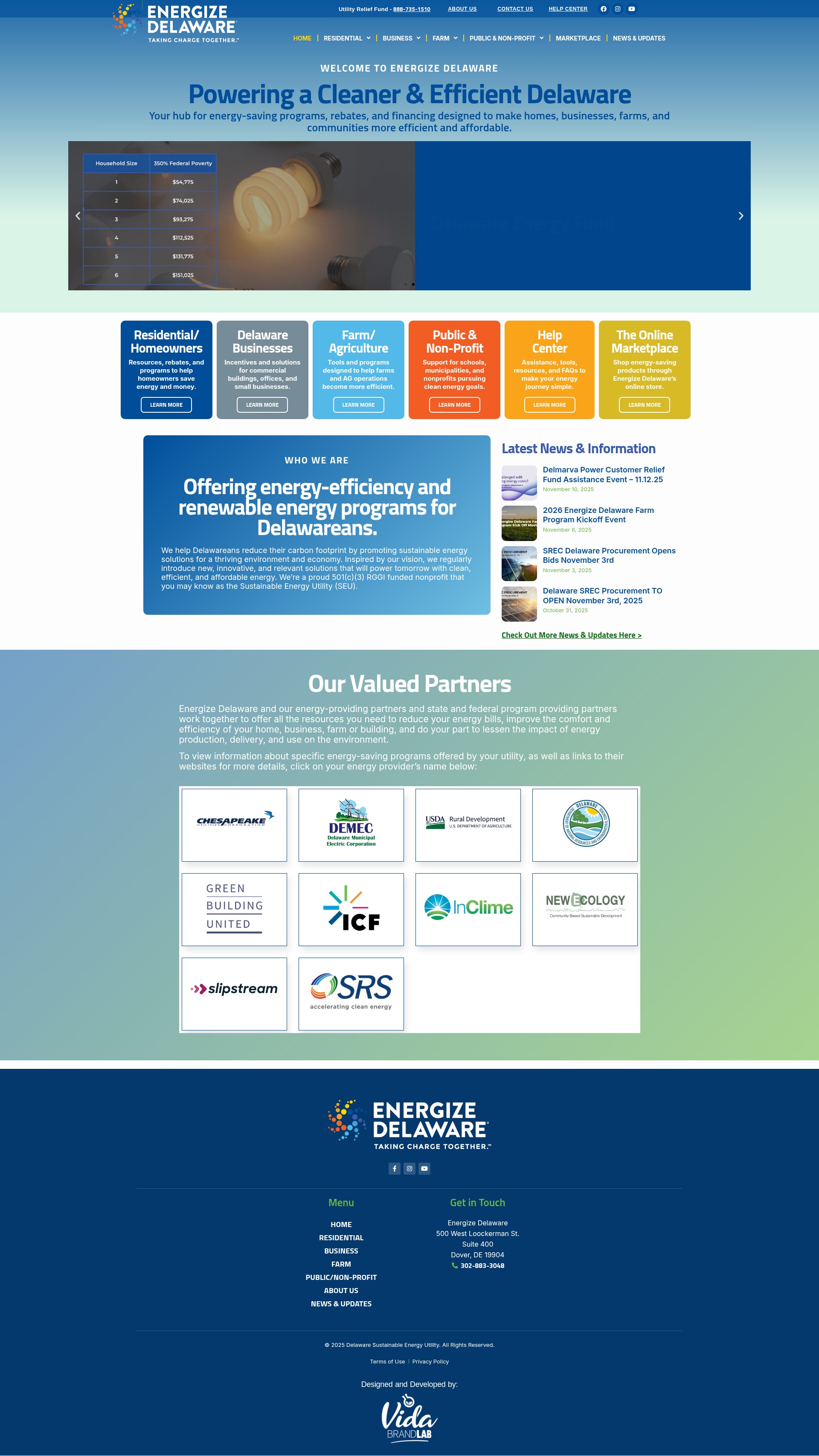 Screenshot of energizedelaware.org