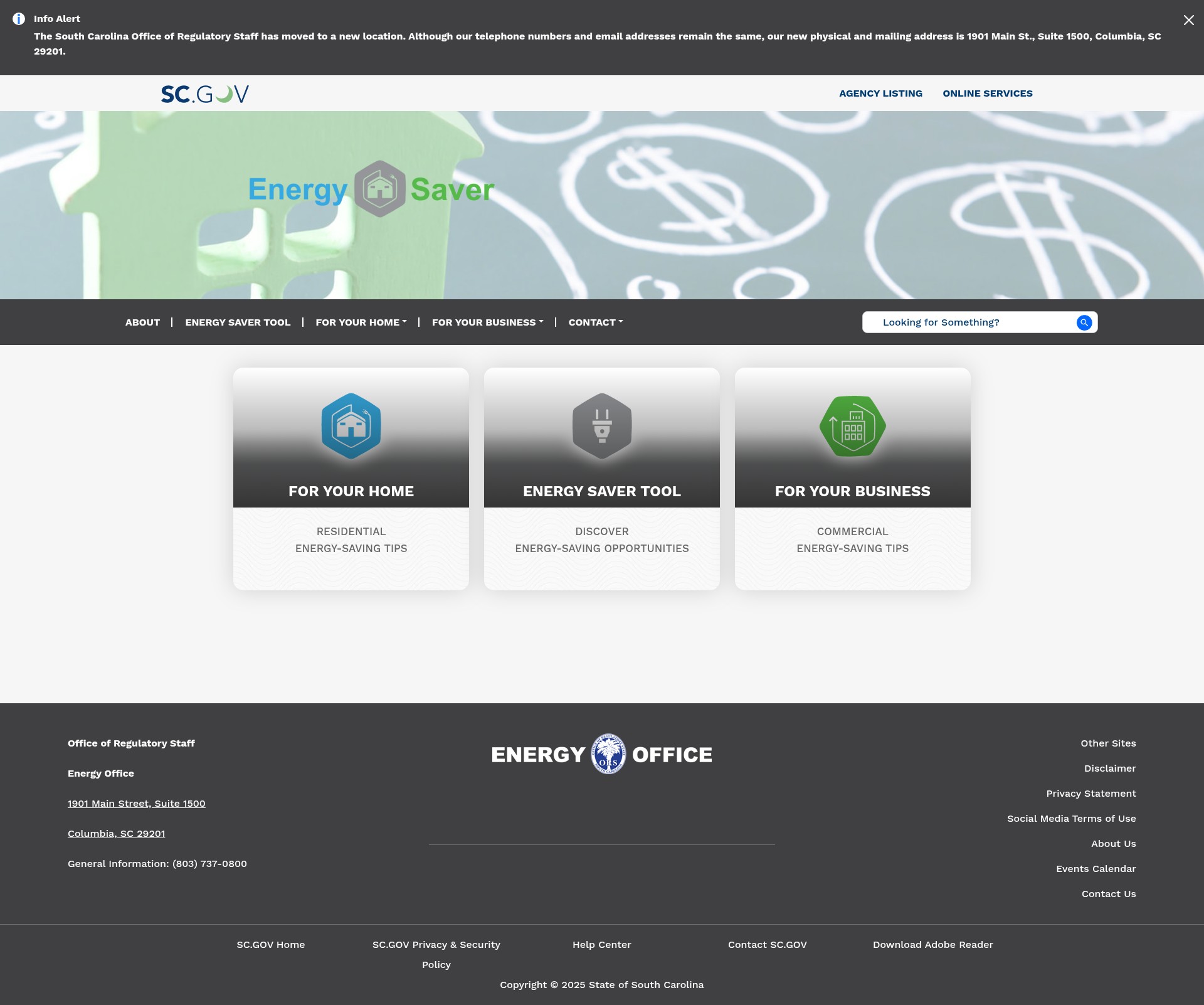Screenshot of energysaver.sc.gov