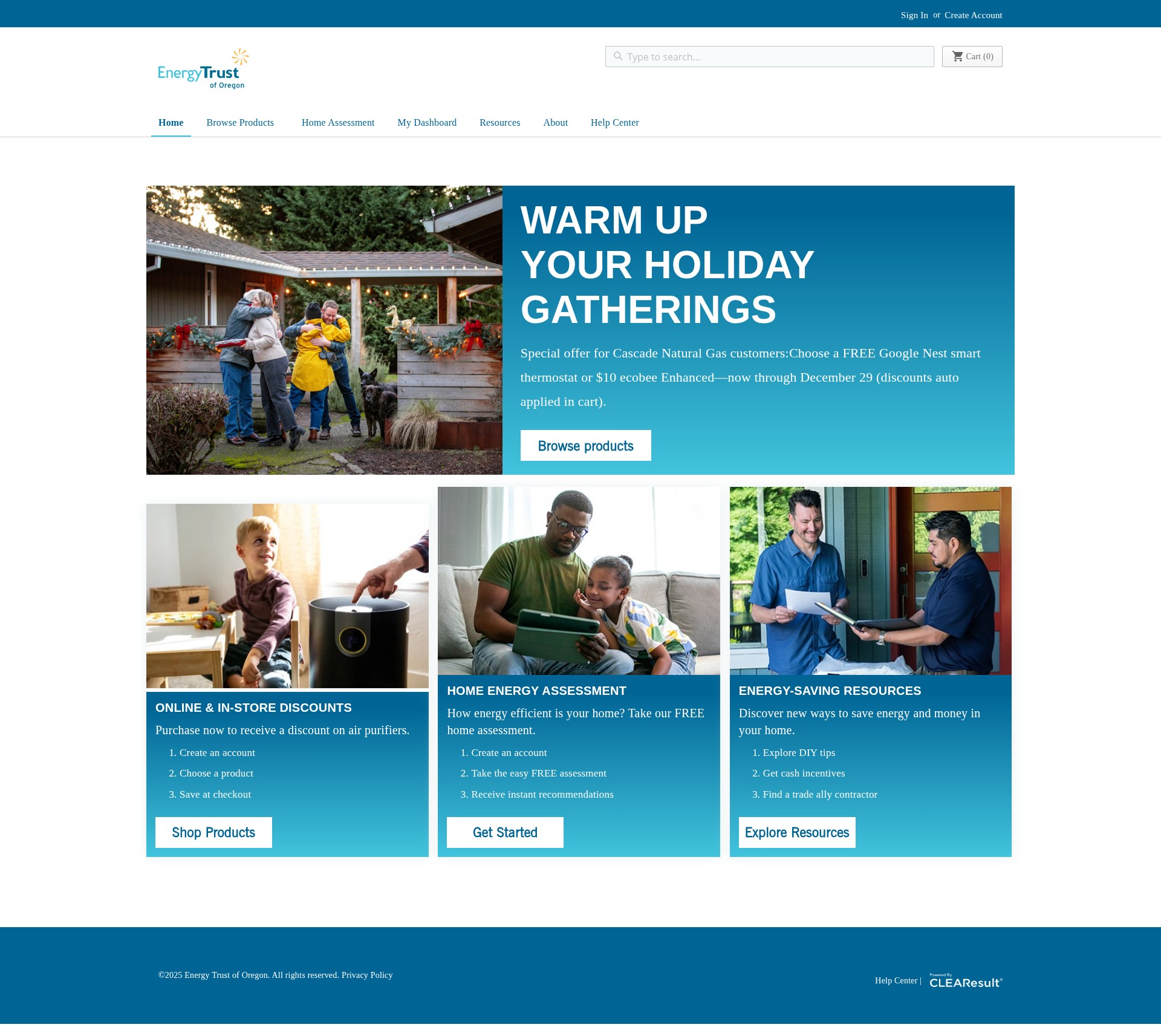 Screenshot of energytrust.clearesult.com