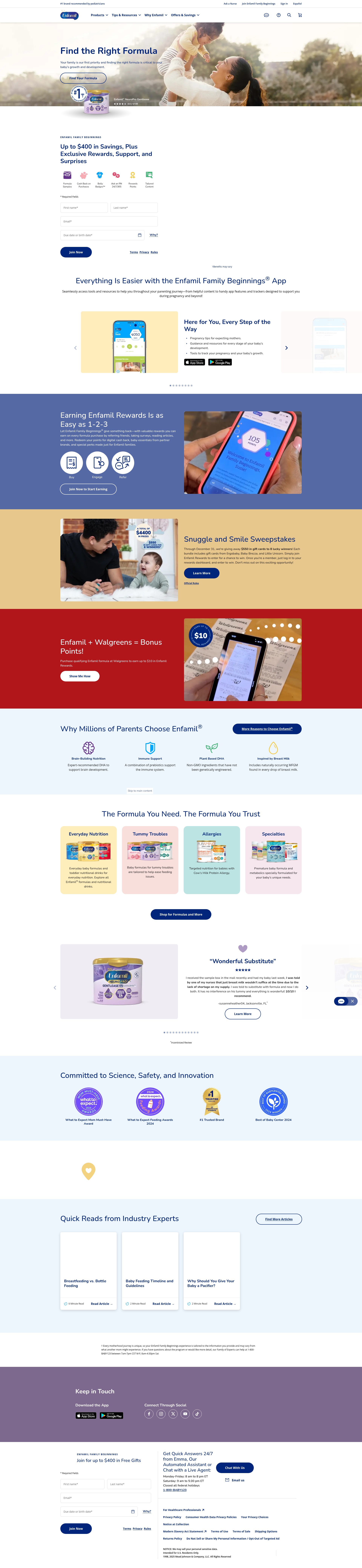 Screenshot of enfamil.com