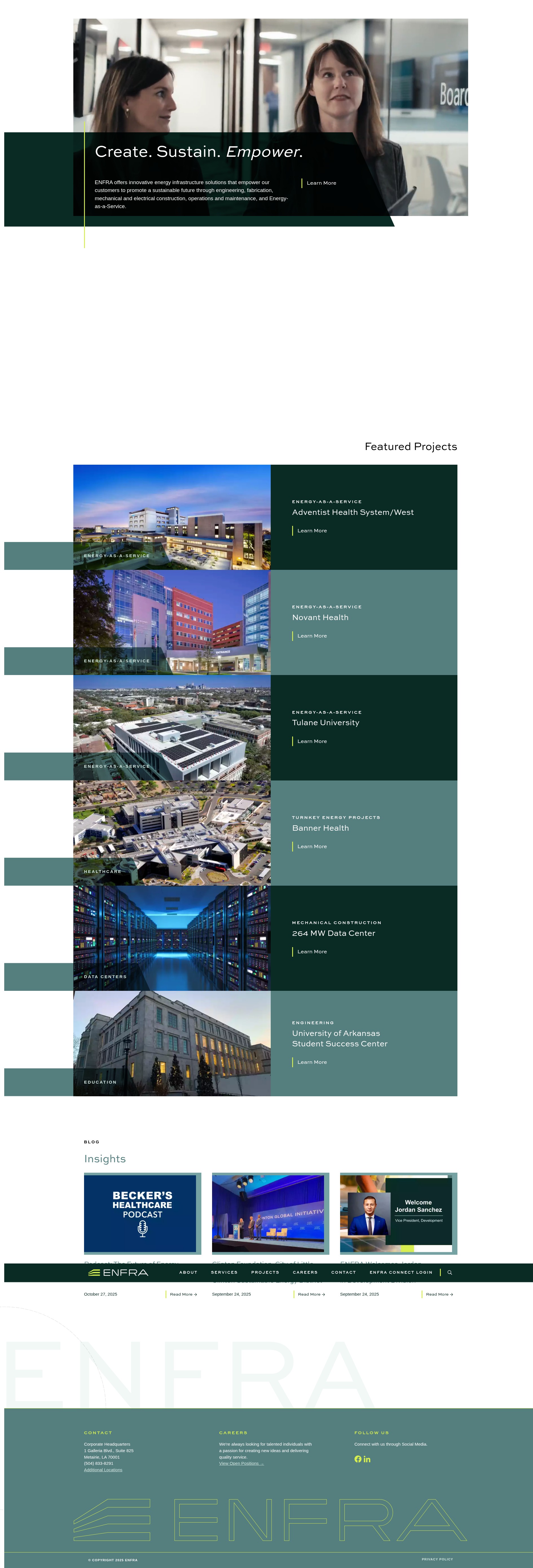 Screenshot of enfrasolutions.com