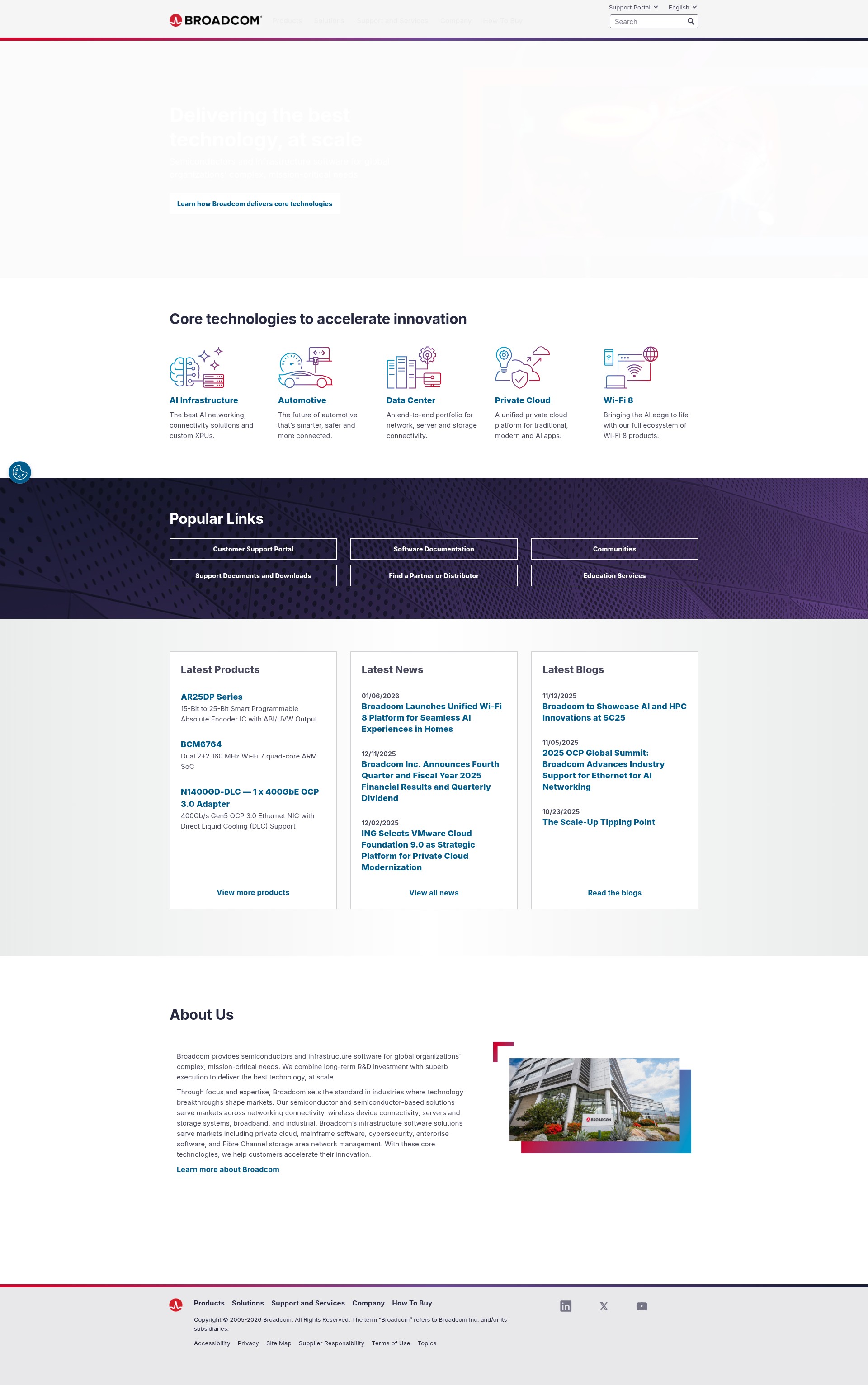 Screenshot of engage.broadcom.com
