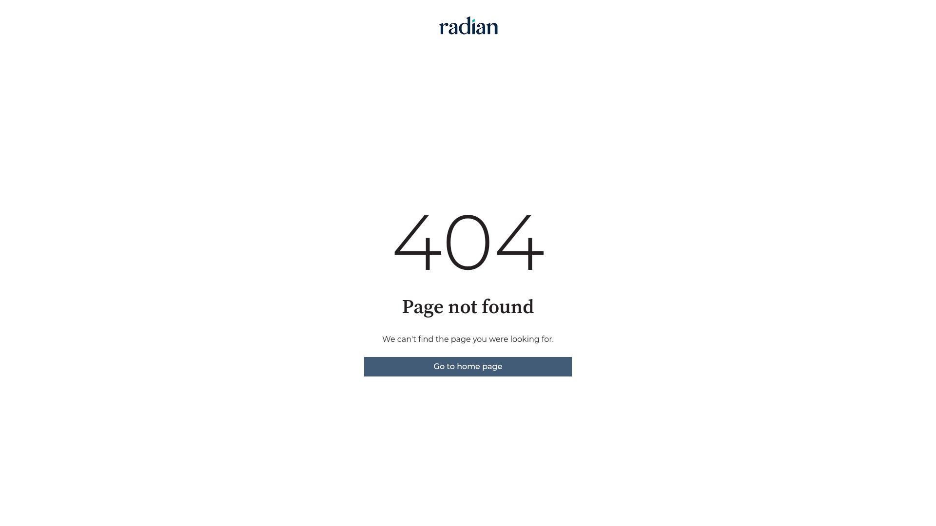 Screenshot of engage.radian.com