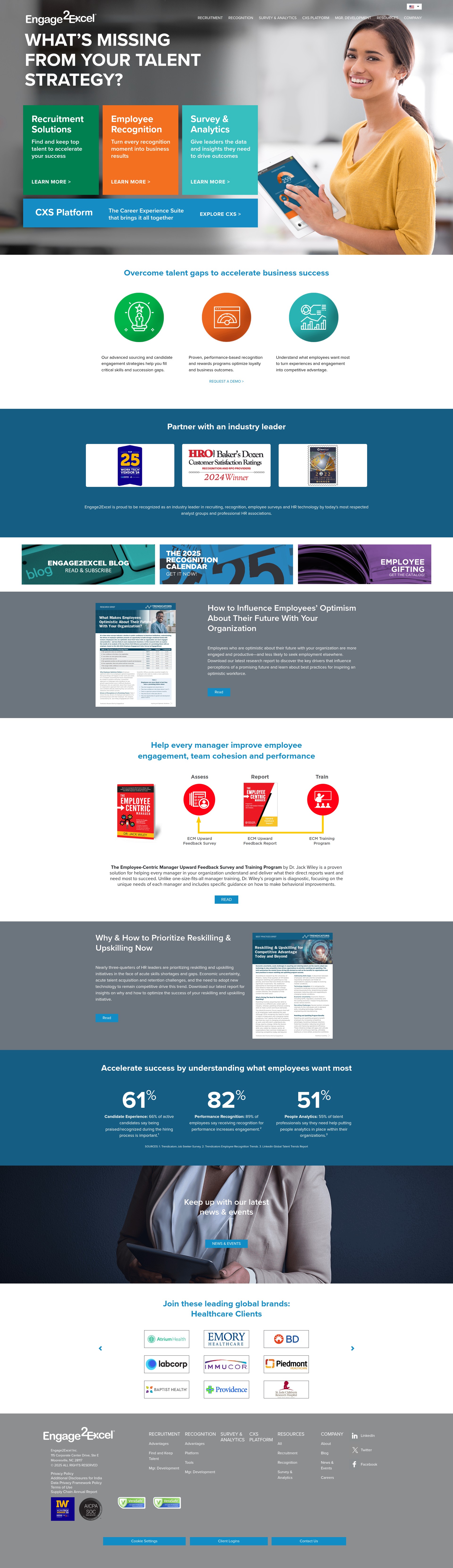 Screenshot of engage2excel.com