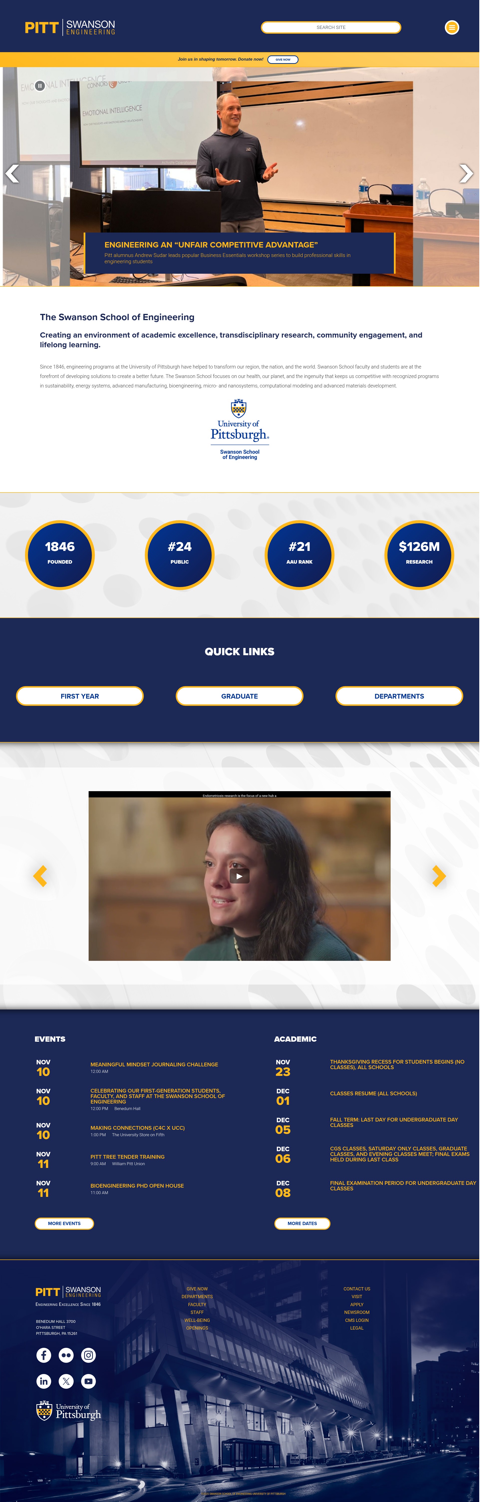Screenshot of engineering.pitt.edu