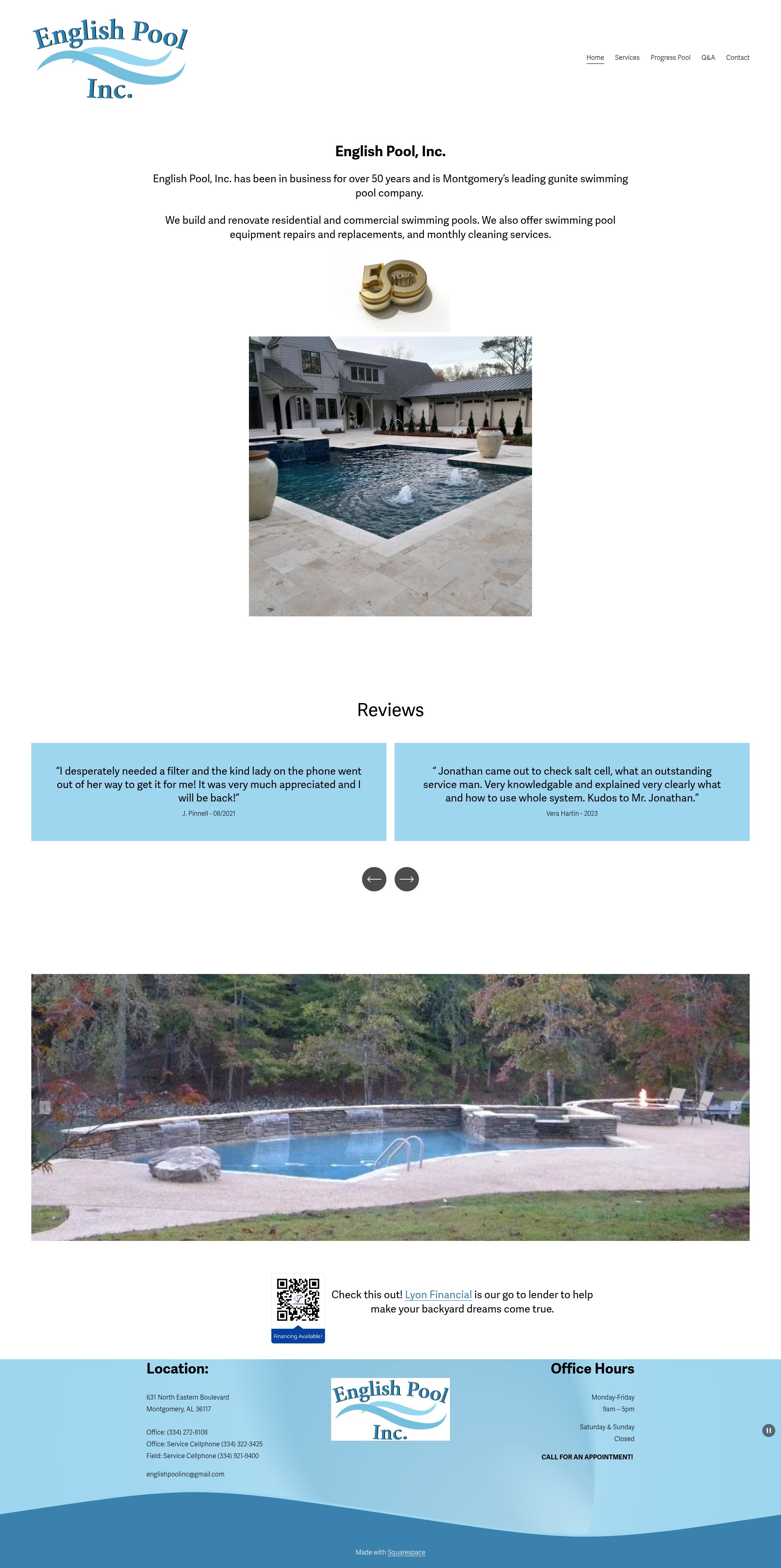 Screenshot of englishpoolinc.com