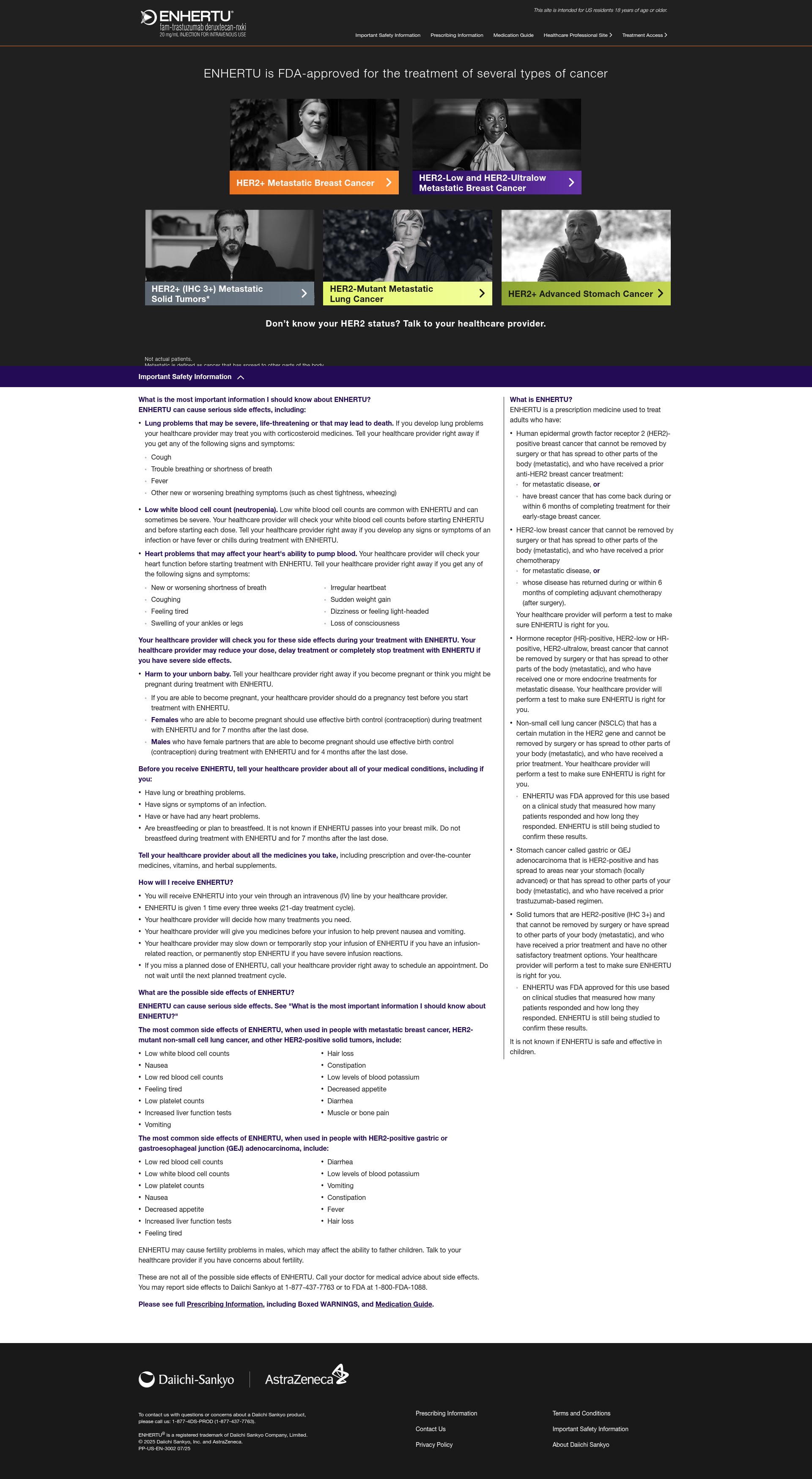 Screenshot of enhertu.com