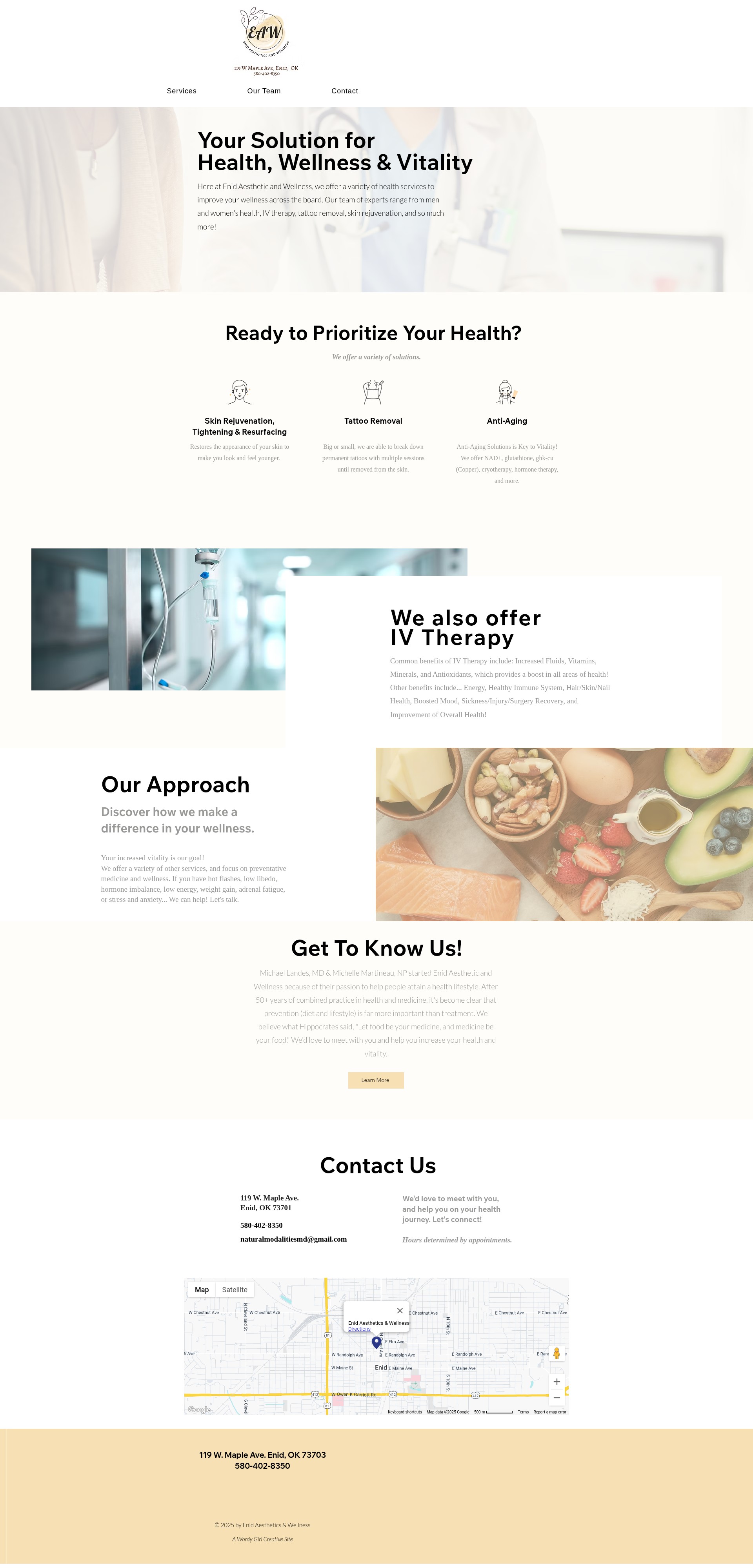 Screenshot of enidaesthetics-wellness.com