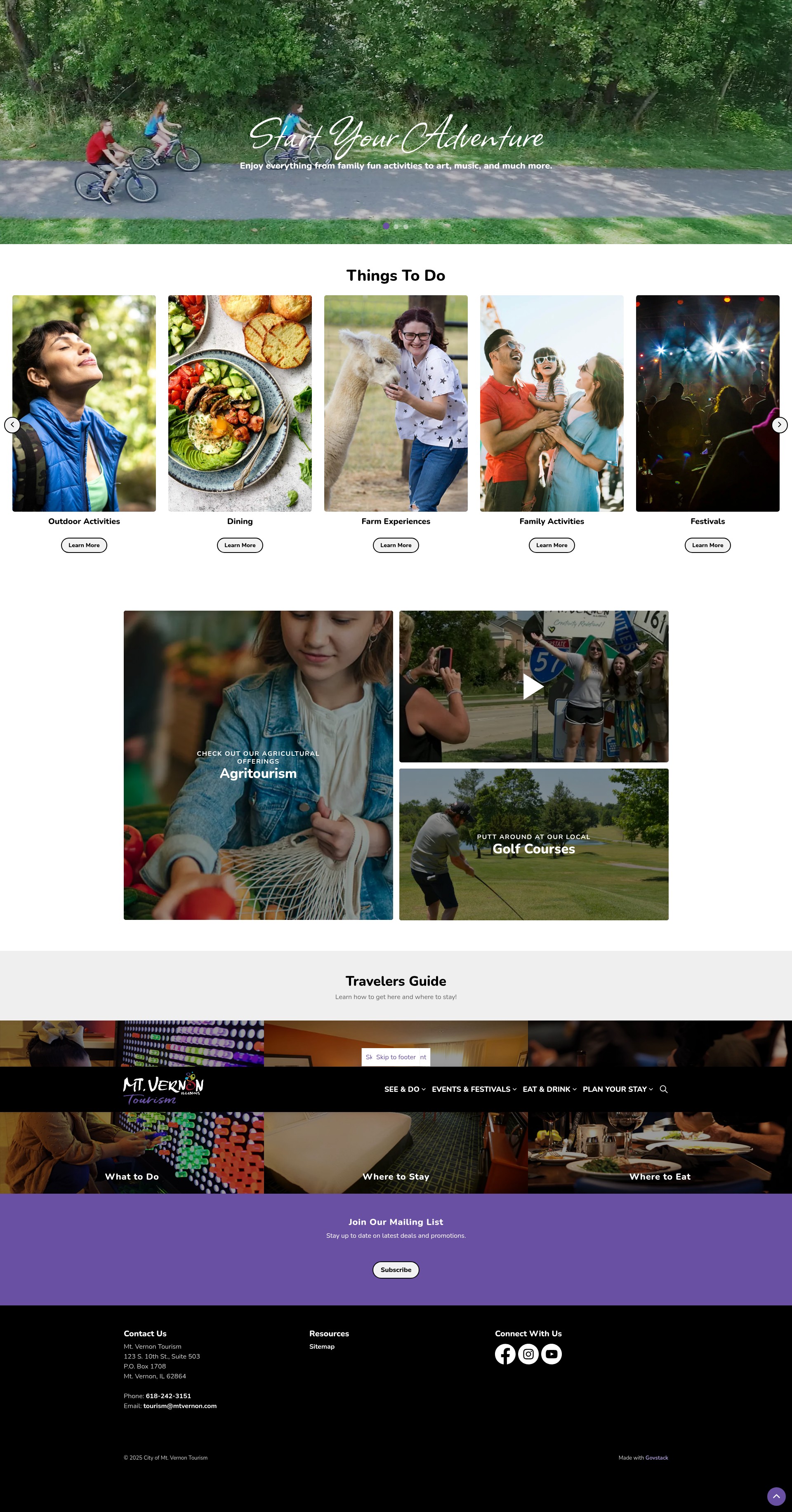 Screenshot of enjoymtvernon.com