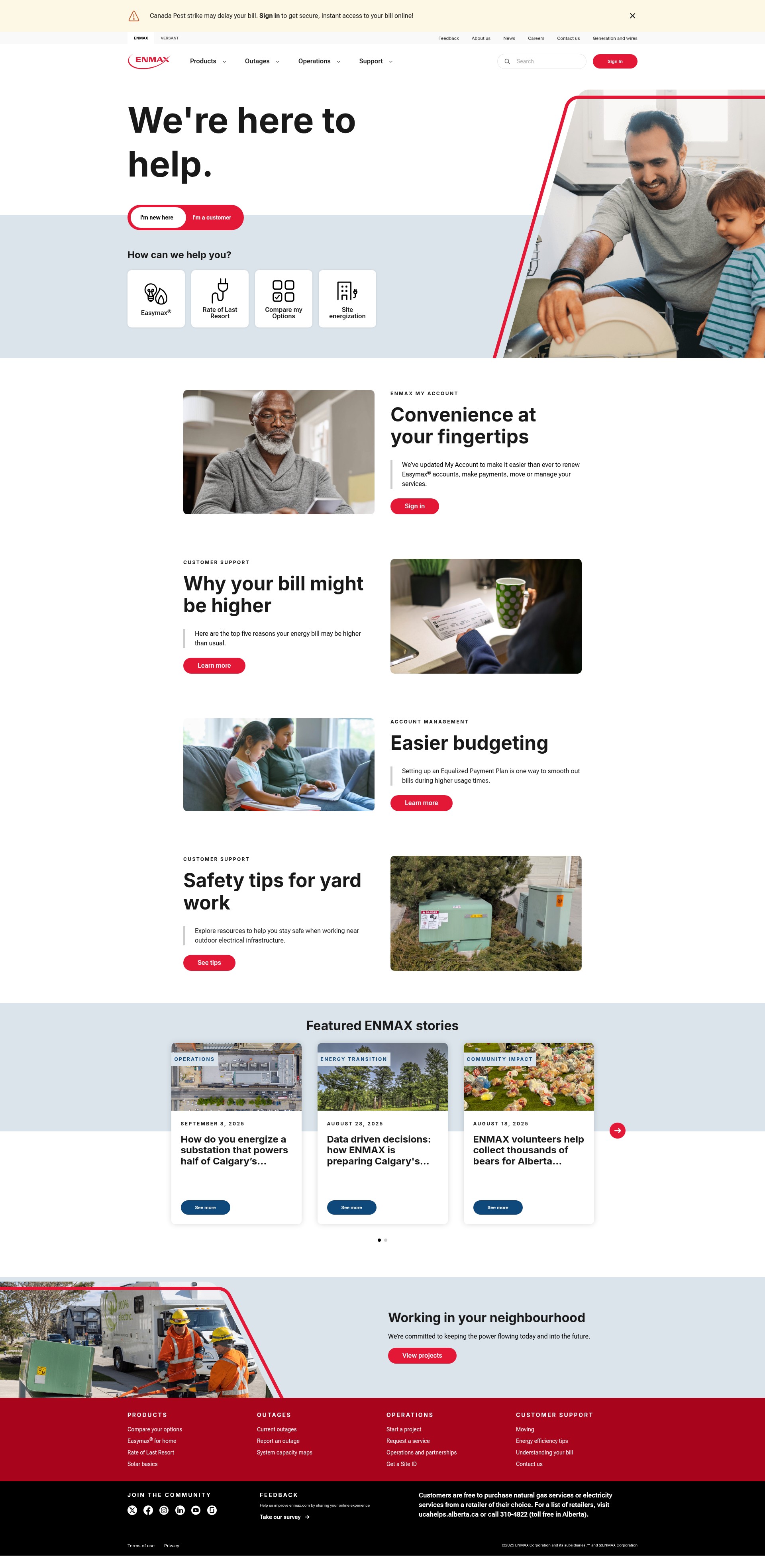 Screenshot of enmax.com