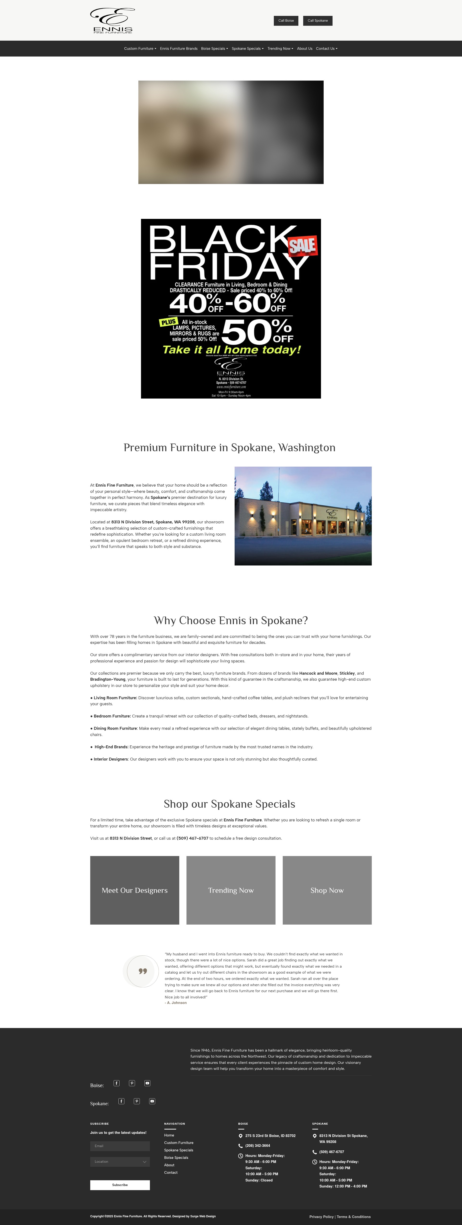 Screenshot of ennisfurniture.com