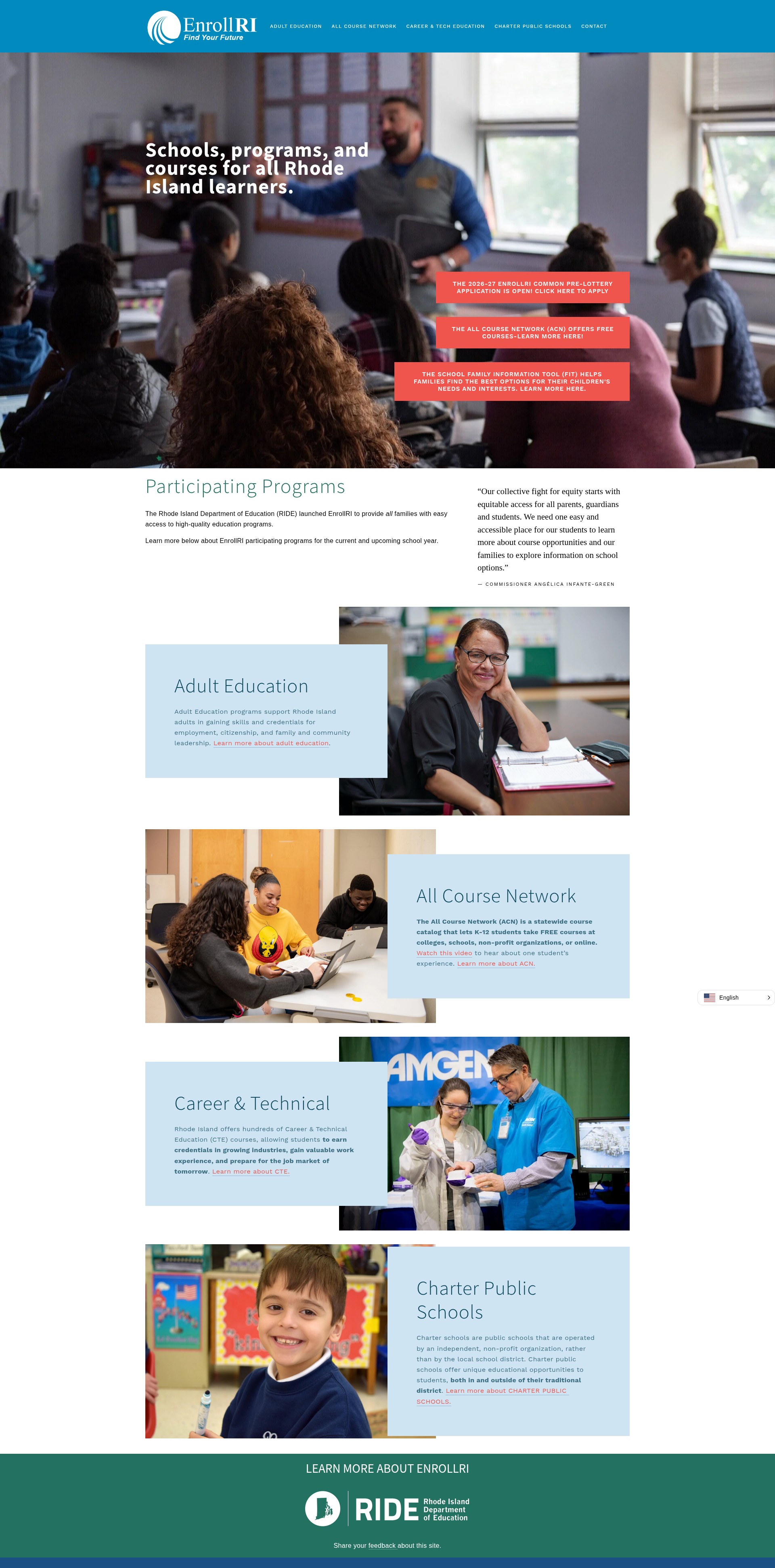 Screenshot of enrollri.org