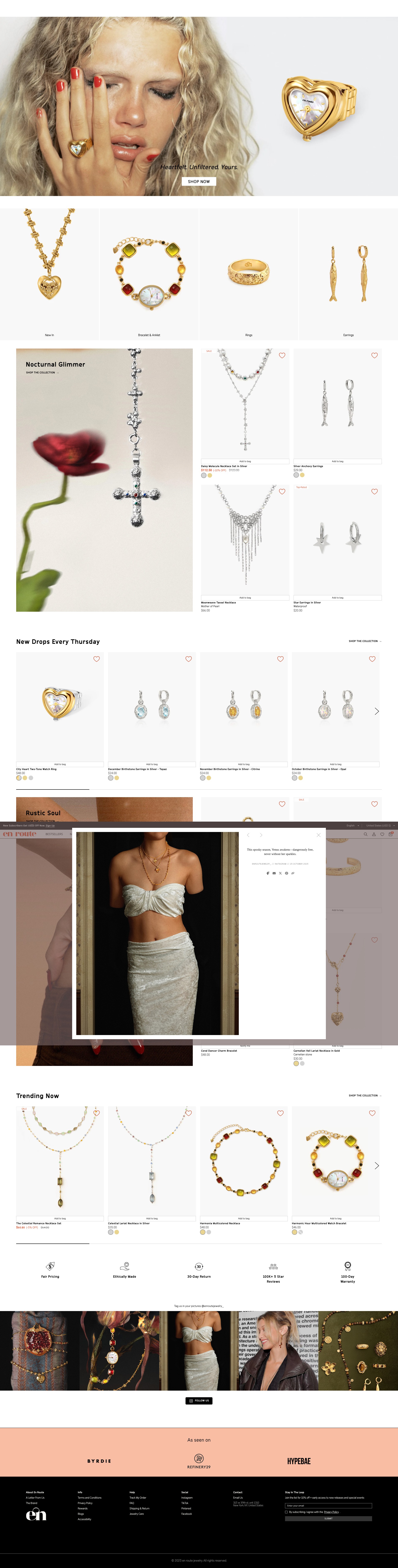 Screenshot of enroutejewelry.com