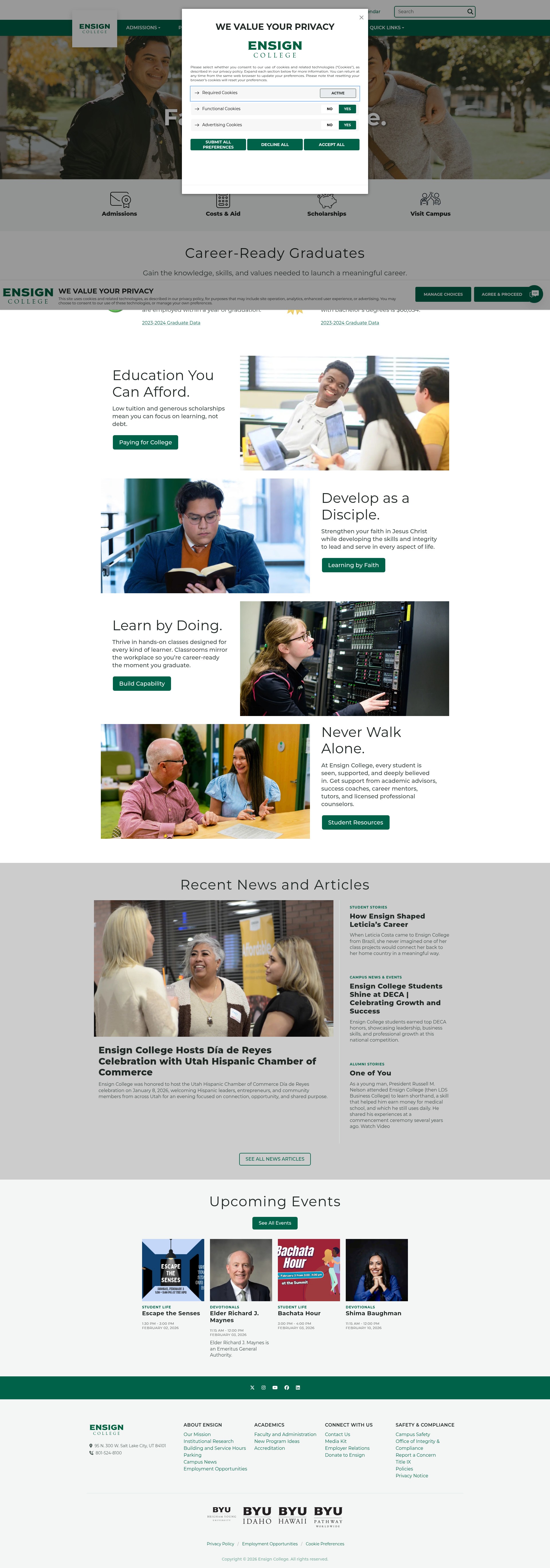 Screenshot of ensign.edu