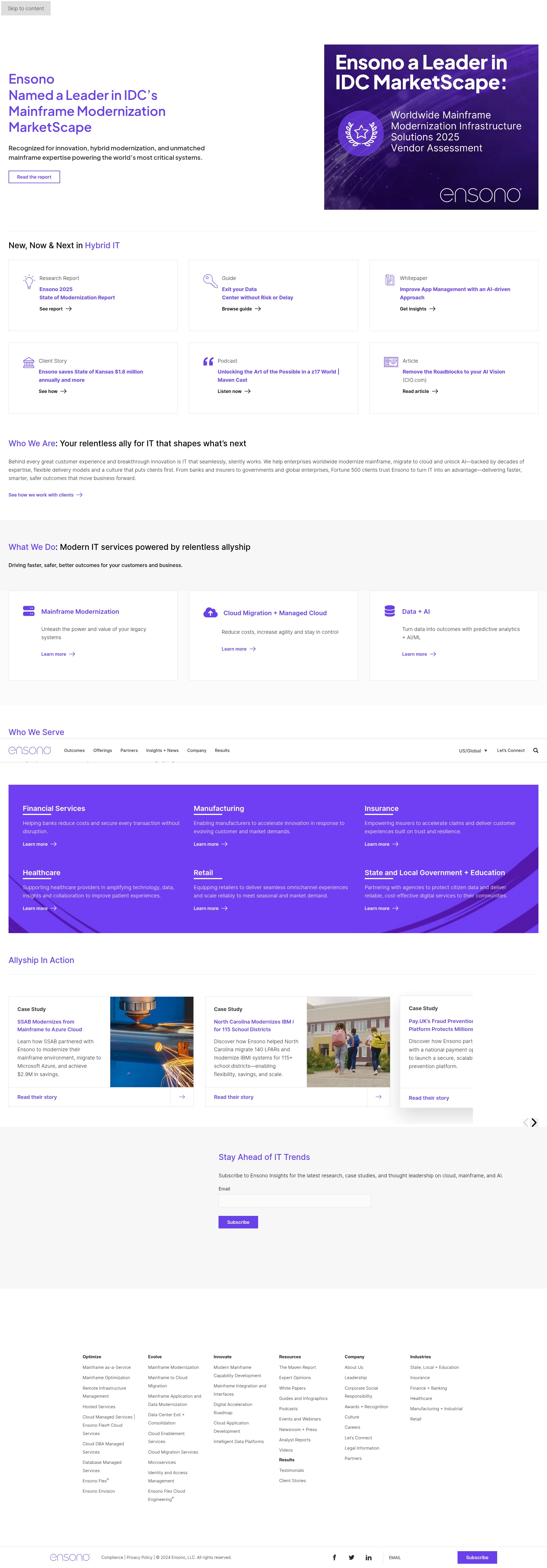 Screenshot of ensono.com