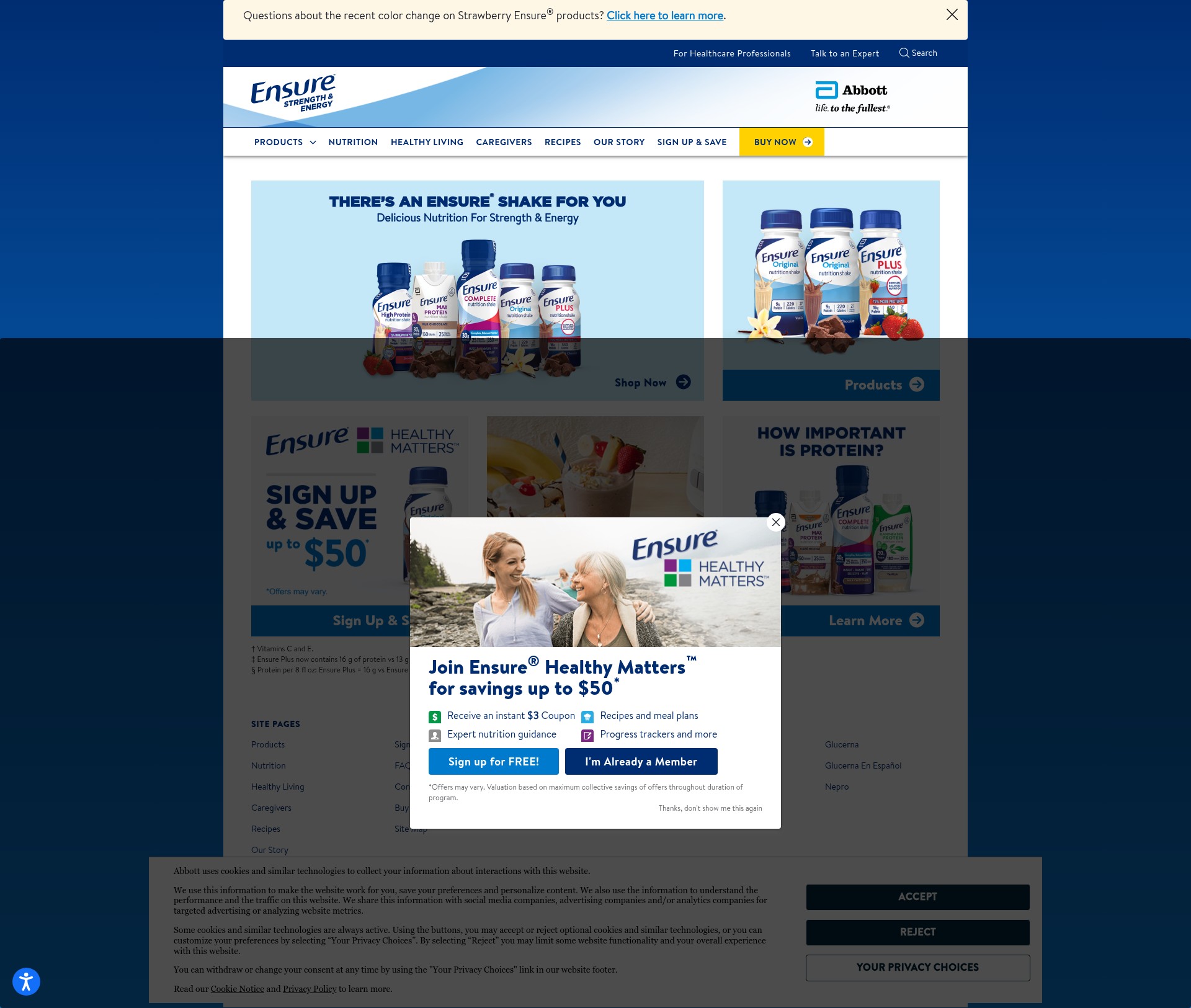 Screenshot of ensure.com