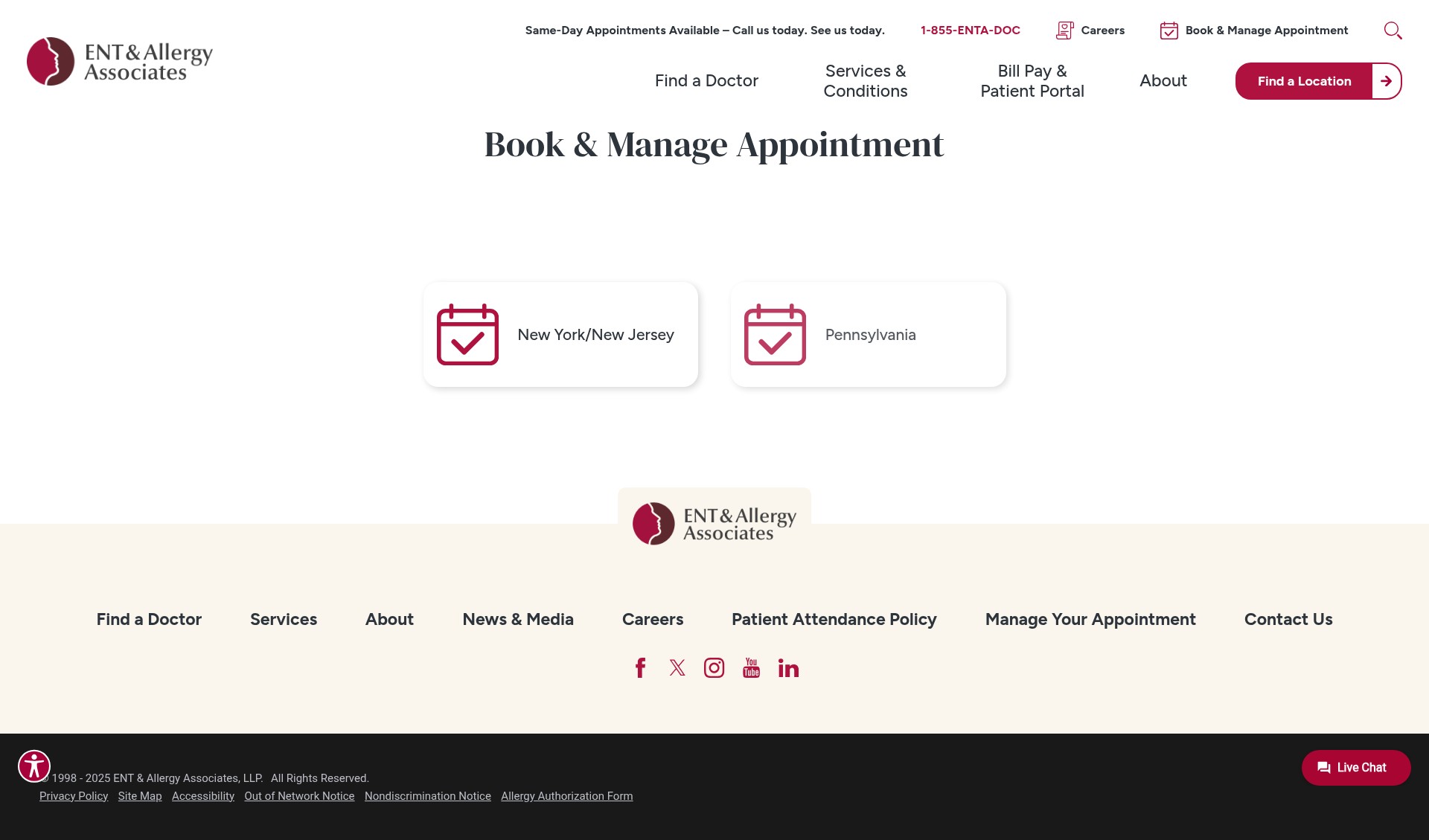 Screenshot of entandallergy.com
