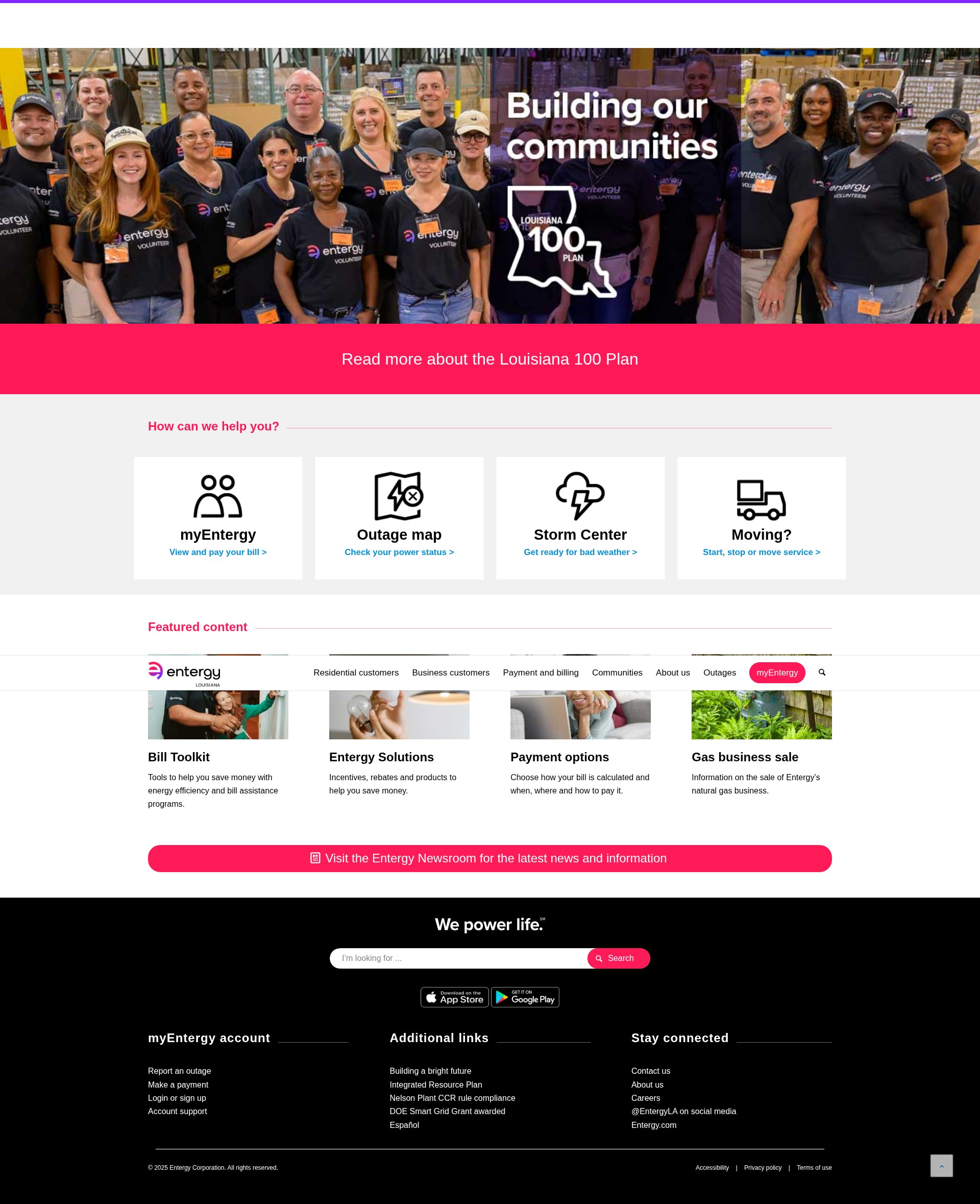 Screenshot of entergy-louisiana.com