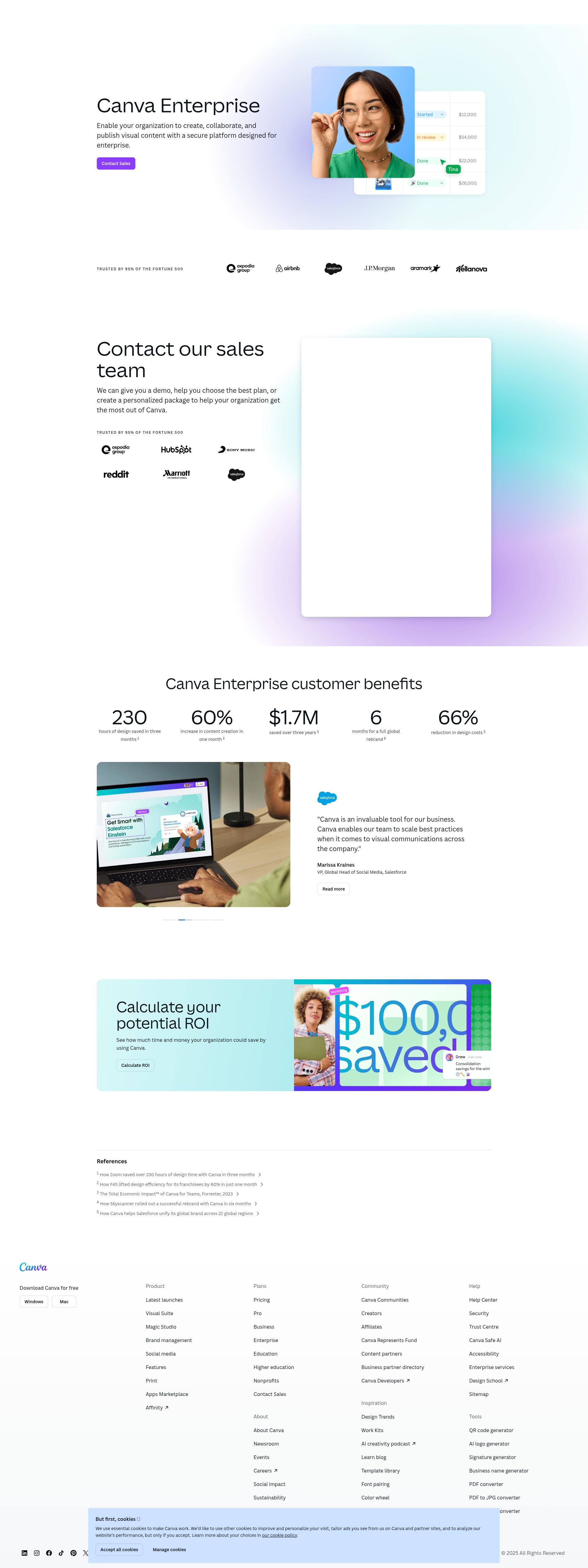 Screenshot of enterprise.canva.com