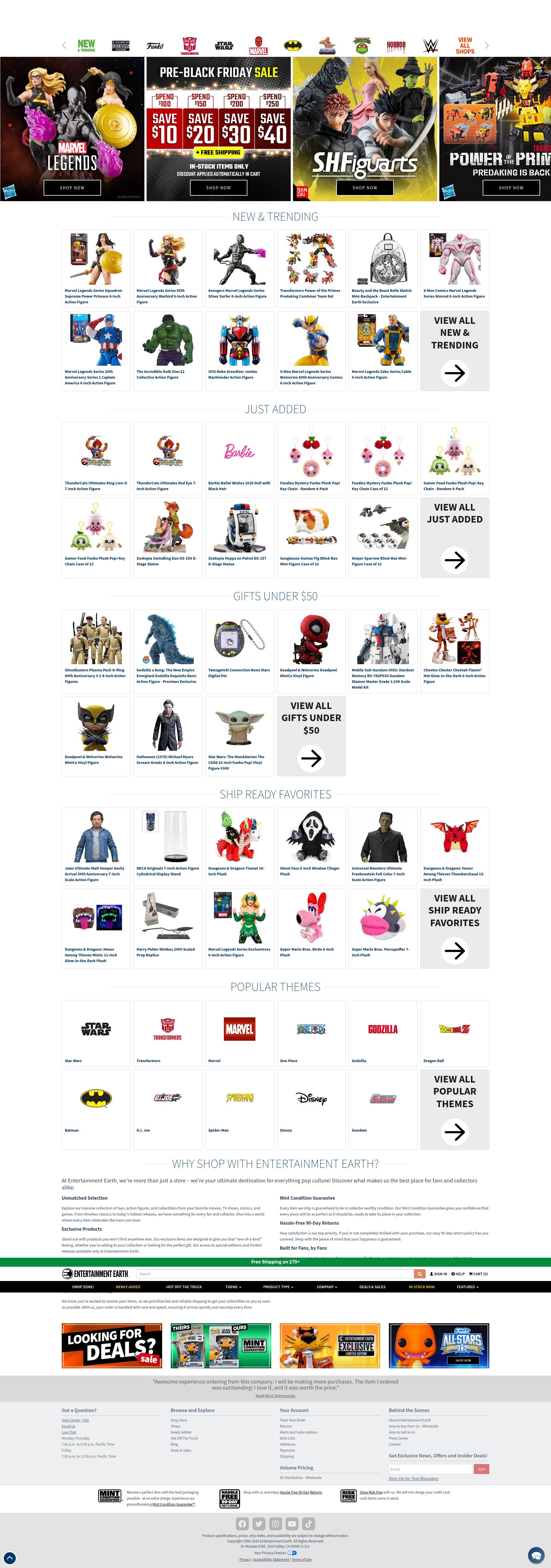 Screenshot of entertainmentearth.com
