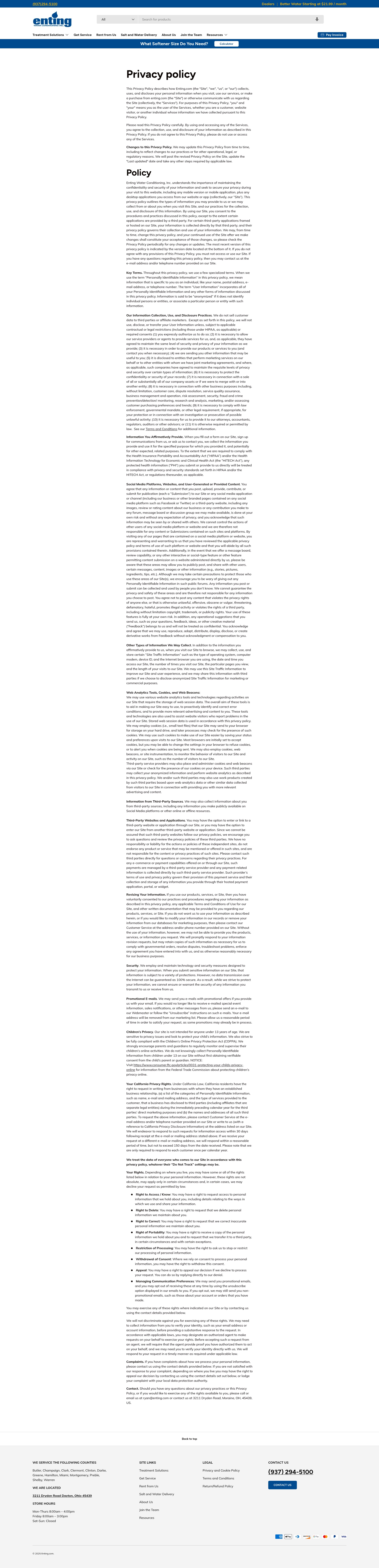Screenshot of enting.com