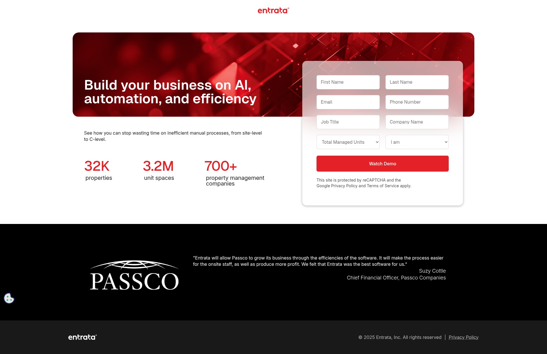 Screenshot of entrata.com