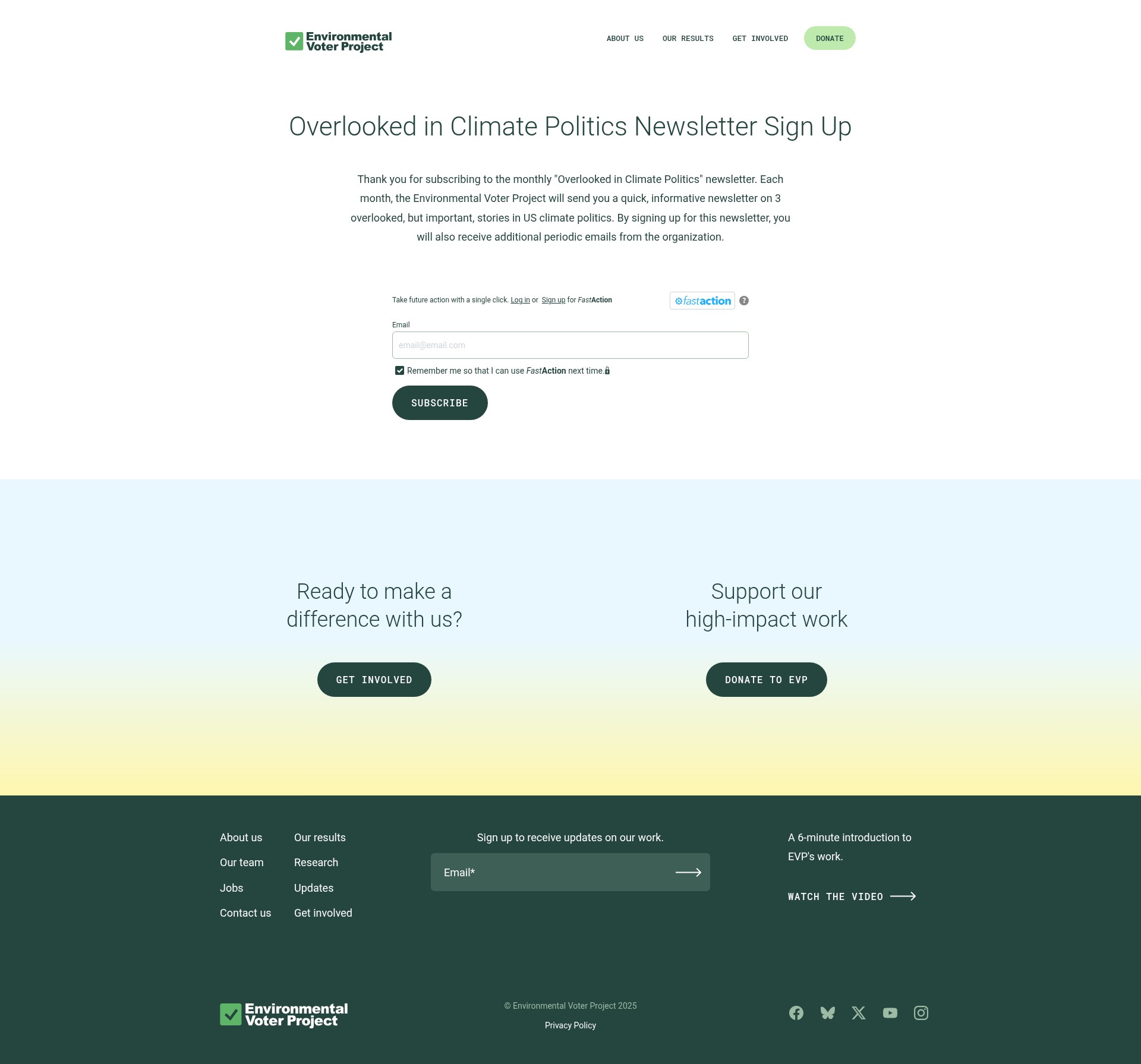 Screenshot of environmentalvoter.org