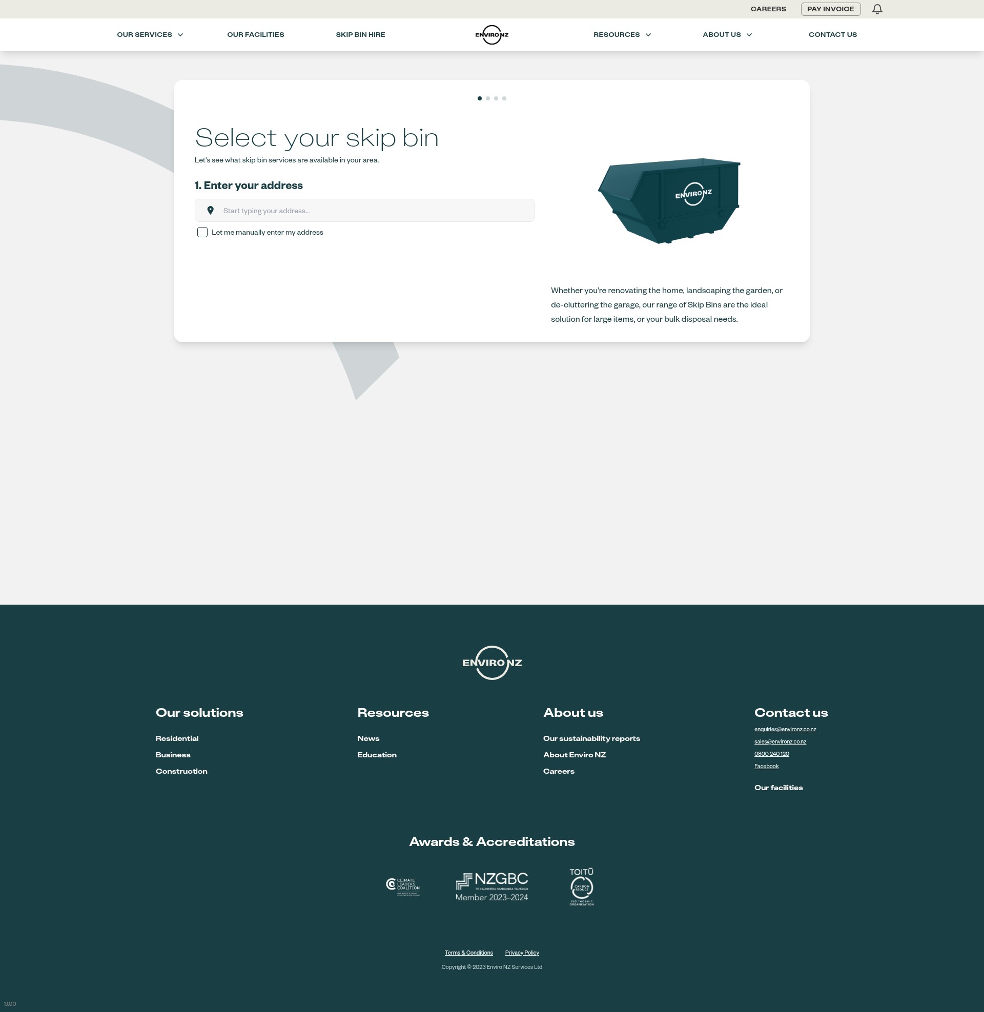 Screenshot of environz.co.nz