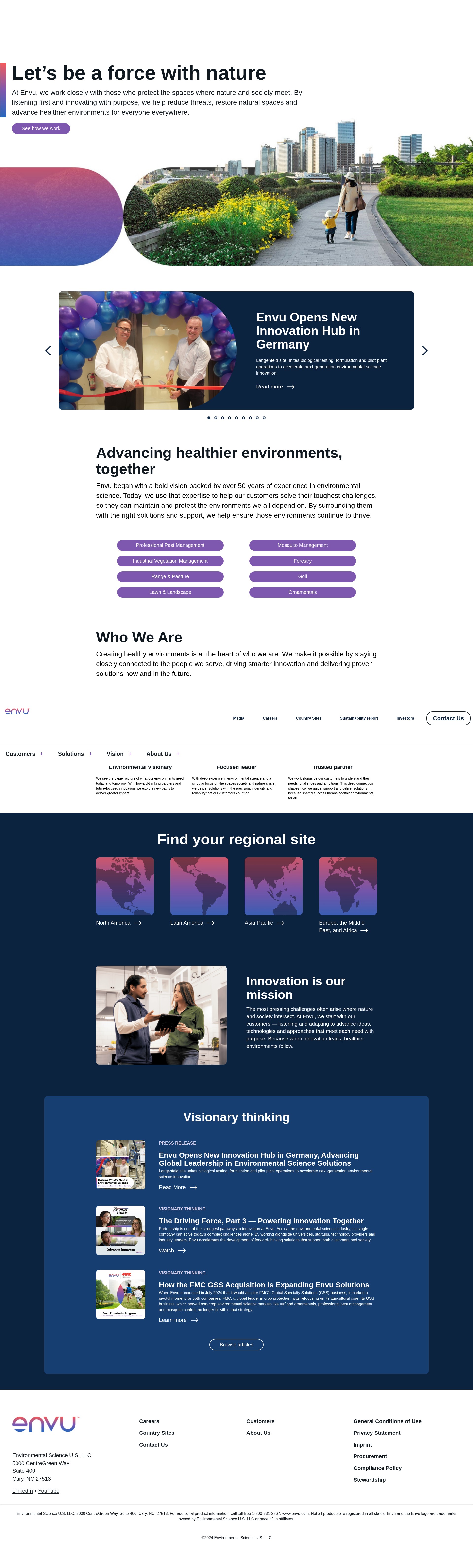 Screenshot of envu.com